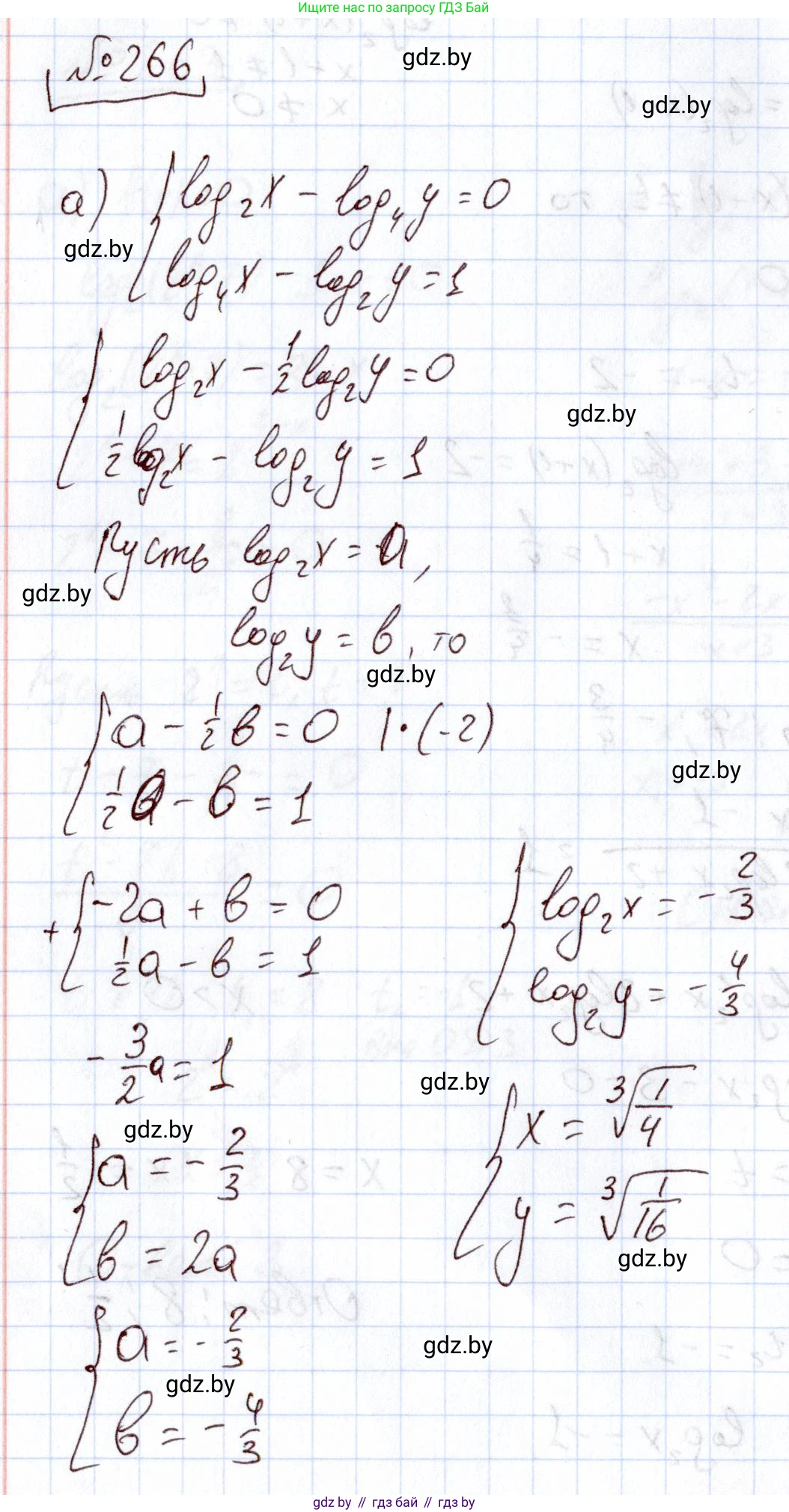 Алгебра, 11 класс Учебник, авторы: Арефьева Ирина Глебовна, Пирютко Ольга Николаевна, издательство Народная асвета, Минск, 2020, бирюзового цвета, страница 199, номер 266, Решение