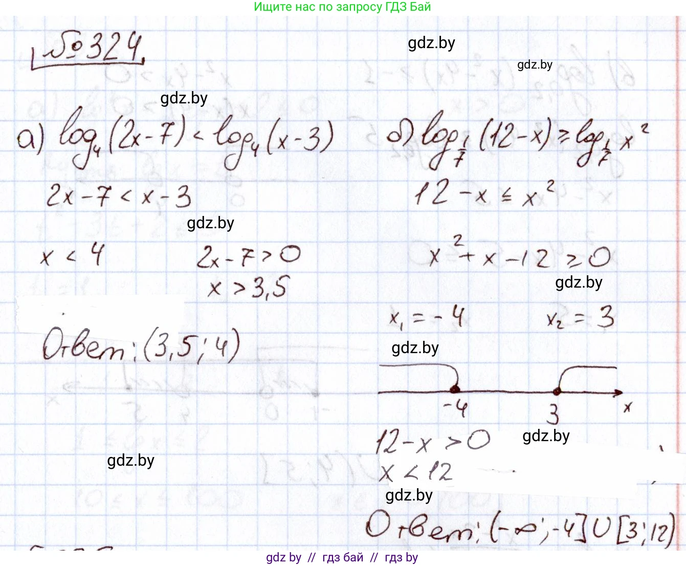 Алгебра, 11 класс Учебник, авторы: Арефьева Ирина Глебовна, Пирютко Ольга Николаевна, издательство Народная асвета, Минск, 2020, бирюзового цвета, страница 207, номер 324, Решение