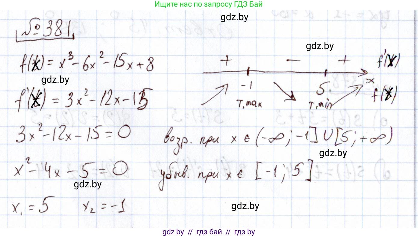 Алгебра, 11 класс Учебник, авторы: Арефьева Ирина Глебовна, Пирютко Ольга Николаевна, издательство Народная асвета, Минск, 2020, бирюзового цвета, страница 215, номер 381, Решение