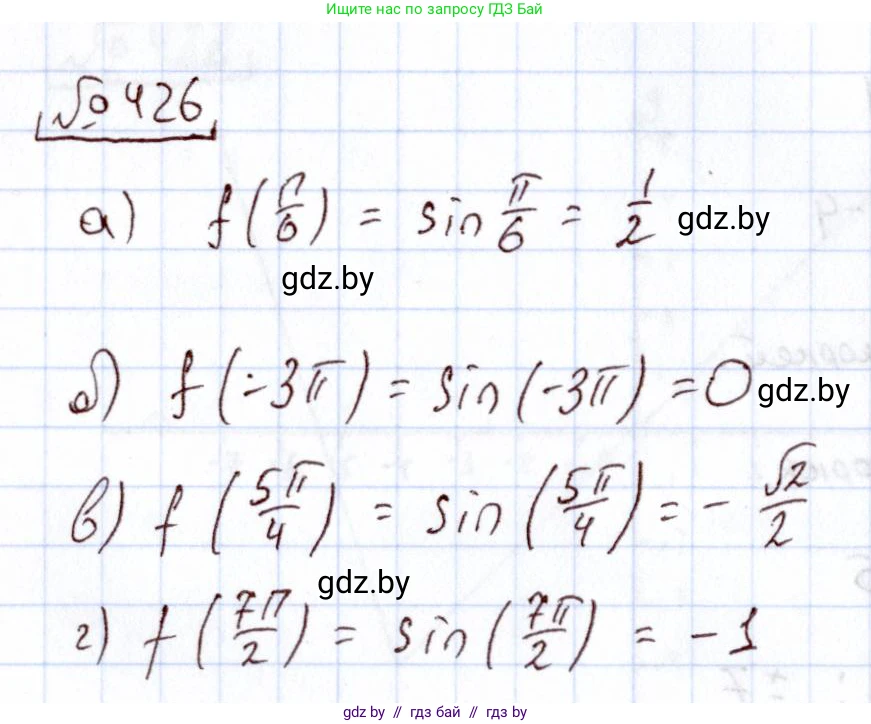 Алгебра, 11 класс Учебник, авторы: Арефьева Ирина Глебовна, Пирютко Ольга Николаевна, издательство Народная асвета, Минск, 2020, бирюзового цвета, страница 224, номер 426, Решение