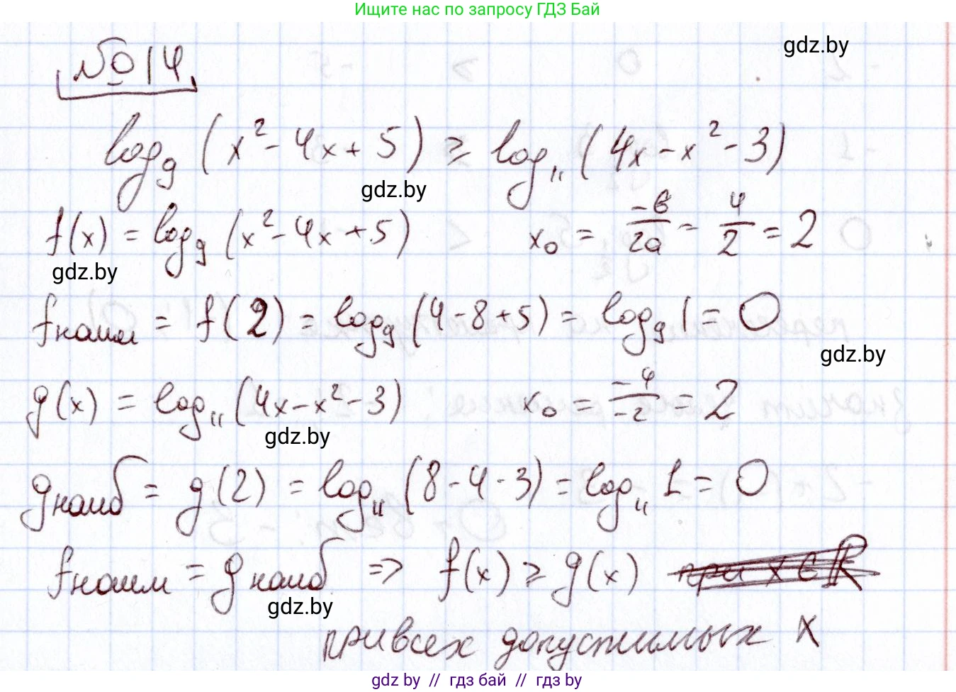 Алгебра, 11 класс Учебник, авторы: Арефьева Ирина Глебовна, Пирютко Ольга Николаевна, издательство Народная асвета, Минск, 2020, бирюзового цвета, страница 260, номер 14, Решение