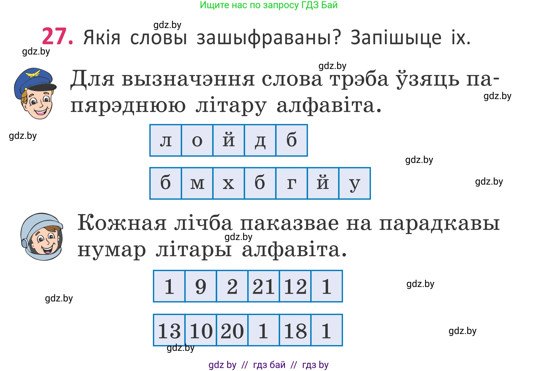 Белорусский язык (Беларуская мова), 2 класс Учебник, автор: Антановіч Наталля Міхайлаўна, издательство Нацыянальны інстытут адукацыі, Минск, 2022, голубого цвета, Часть 1, страница 21, номер 27, Условие