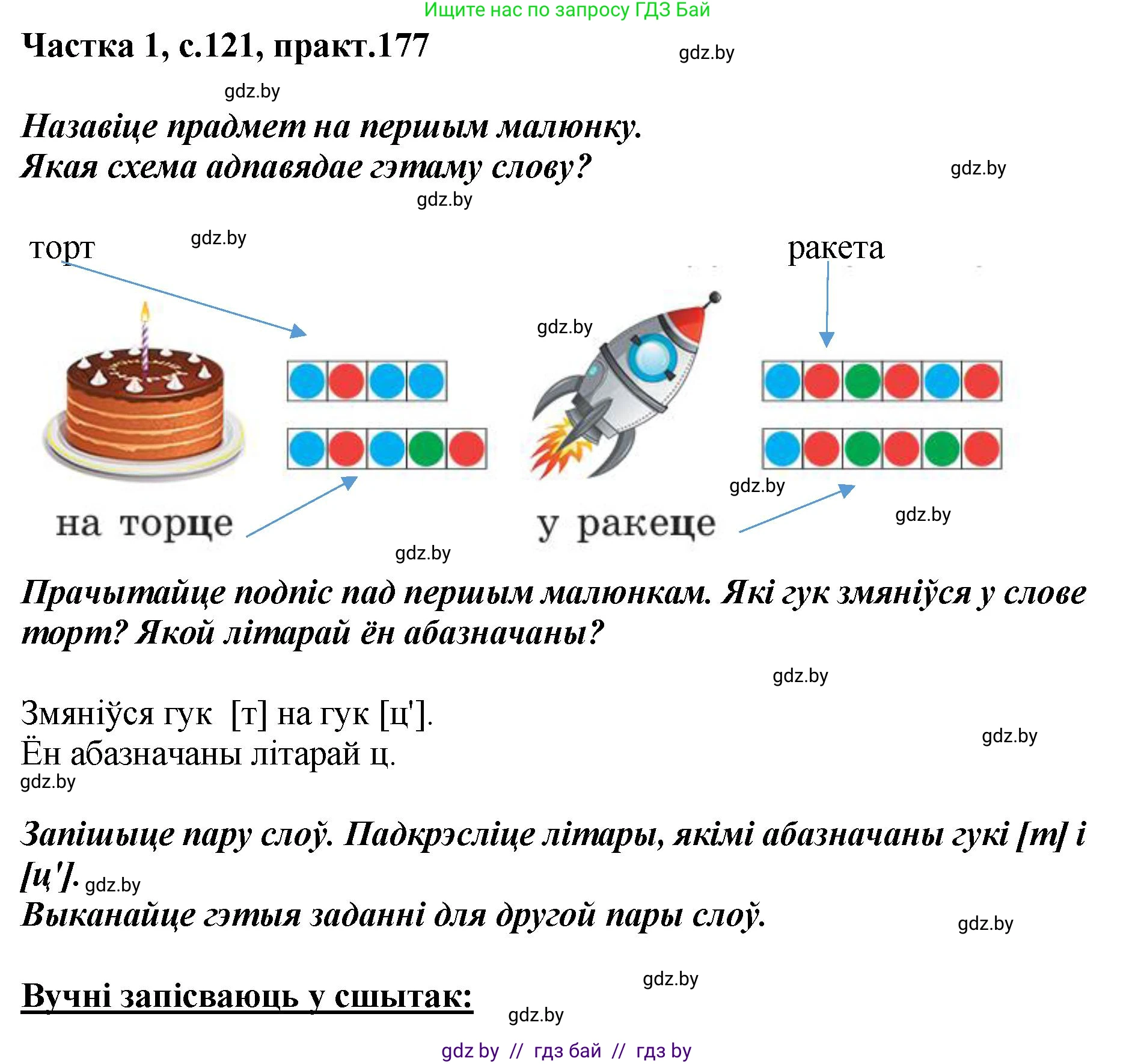 Белорусский язык (Беларуская мова), 2 класс Учебник, автор: Антановіч Наталля Міхайлаўна, издательство Нацыянальны інстытут адукацыі, Минск, 2022, голубого цвета, Часть 1, страница 121, номер 177, Решение