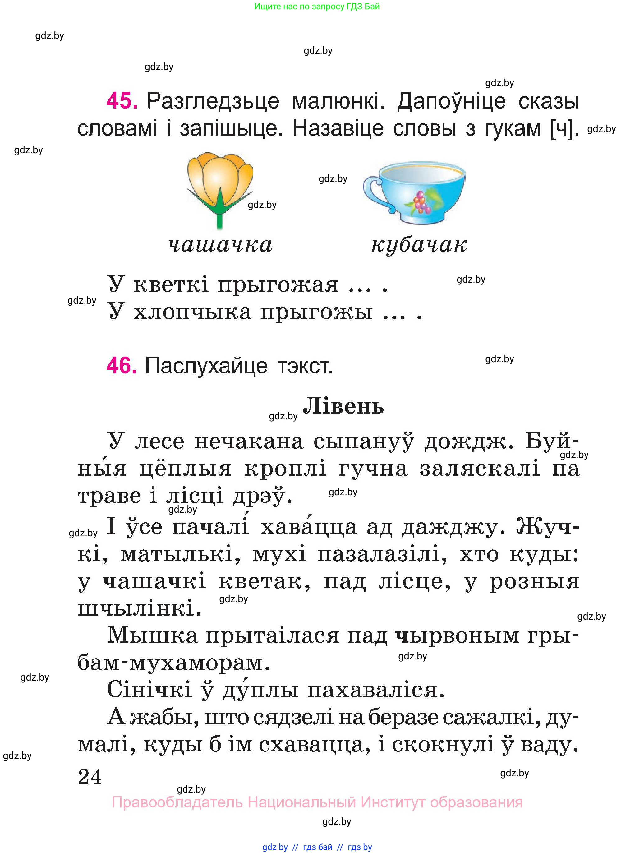 Белорусский язык (Беларуская мова), 2 класс Учебник, автор: Свірыдзенка Вольга Іванаўна, издательство Нацыянальны інстытут адукацыі, Минск, 2020, голубого цвета, Часть ( Part) 1, страница 13, номер 24, Условие