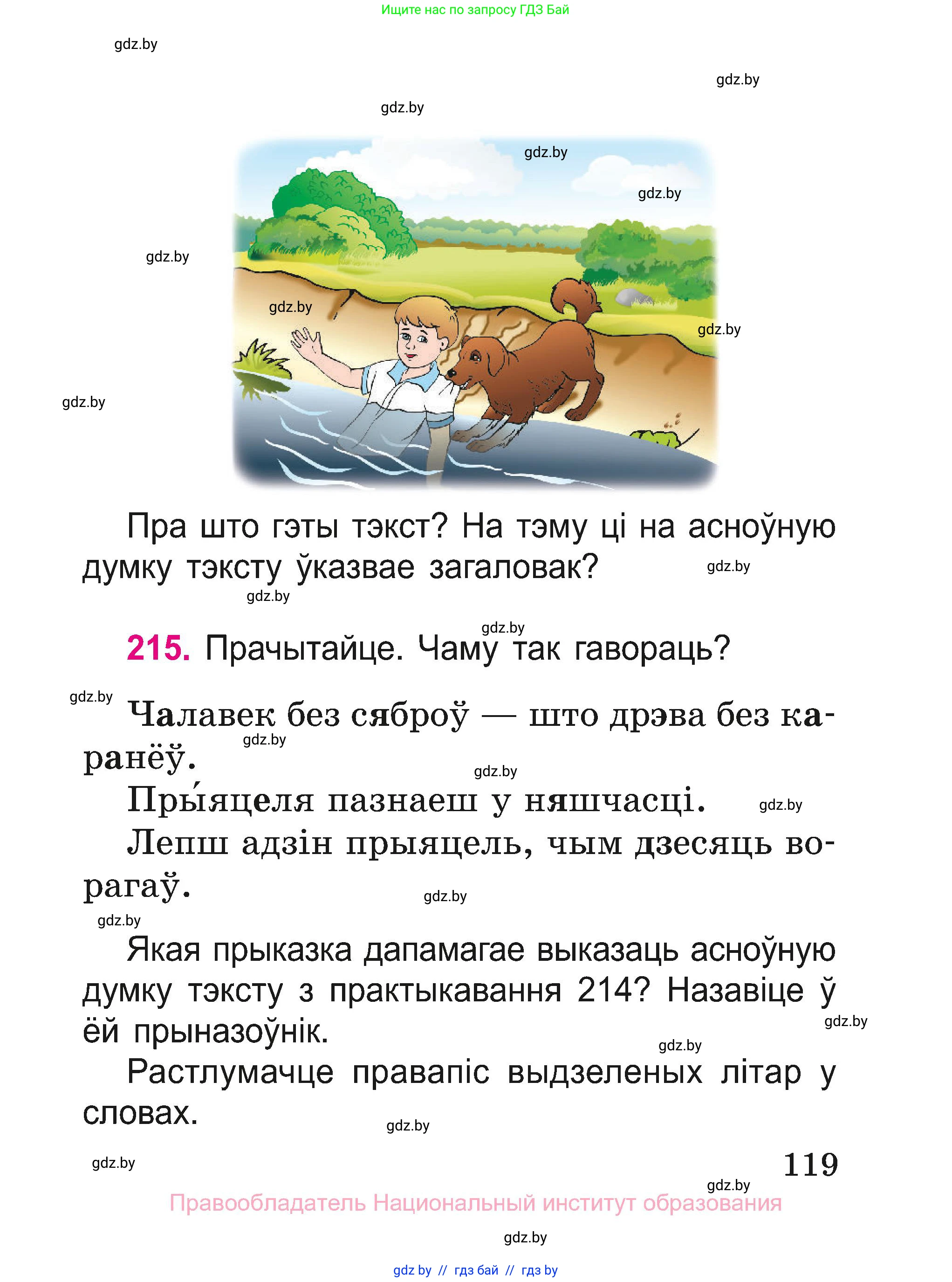 Белорусский язык (Беларуская мова), 2 класс Учебник, автор: Свірыдзенка Вольга Іванаўна, издательство Нацыянальны інстытут адукацыі, Минск, 2020, голубого цвета, Часть ( Part) 1, страница 119