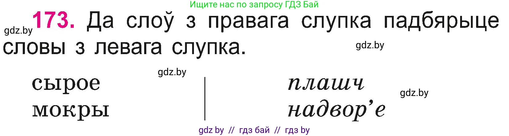 Белорусский язык (Беларуская мова), 2 класс Учебник, автор: Свірыдзенка Вольга Іванаўна, издательство Нацыянальны інстытут адукацыі, Минск, 2020, голубого цвета, Часть ( Part) 2, страница 94, номер 173, Условие