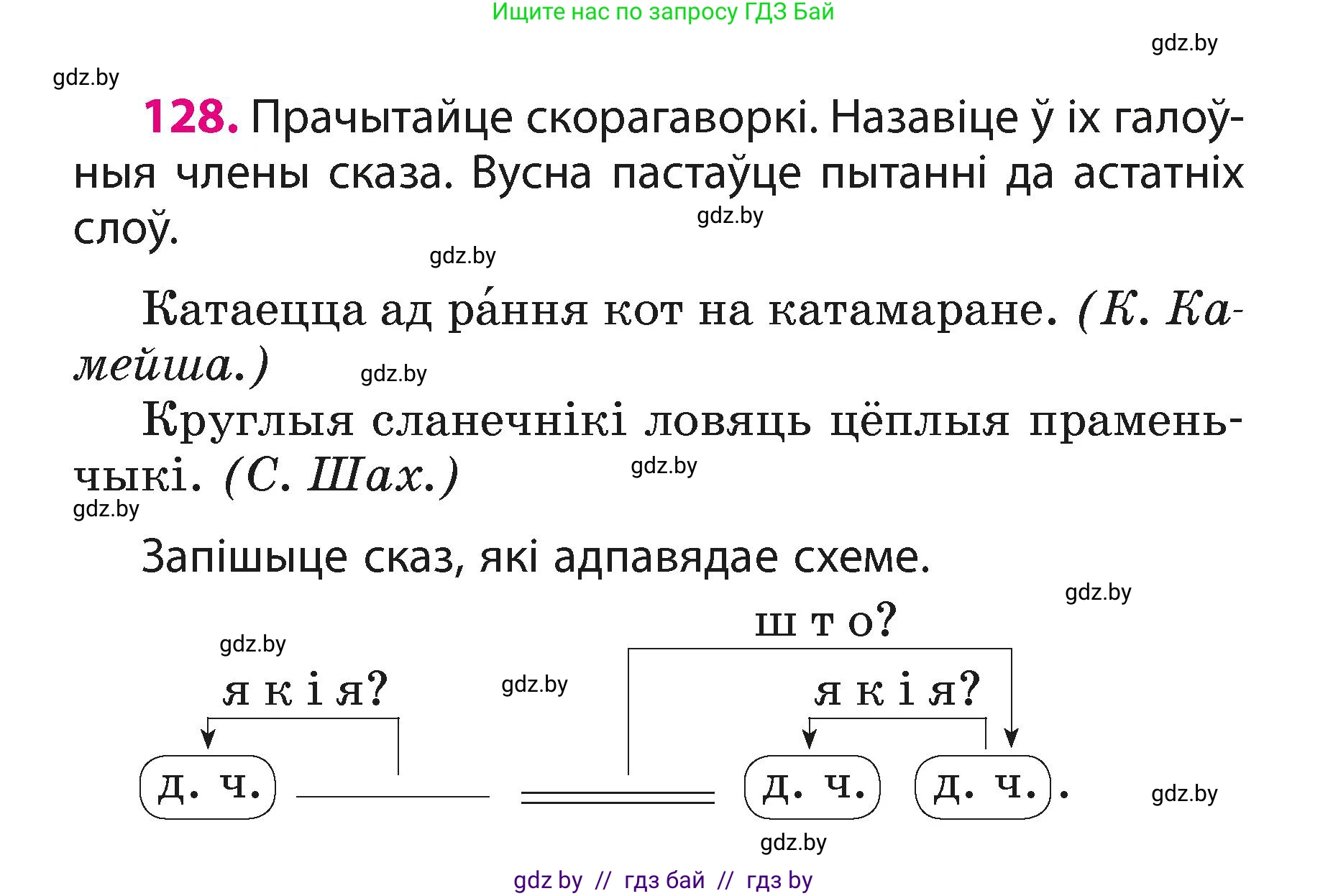 Белорусский язык (Беларуская мова), 3 класс Учебник, автор: Свірыдзенка Вольга Іванаўна, издательство Нацыянальны інстытут адукацыі, Минск, 2023, зелёного цвета, Частка 1, страница 79, номер 128, Условие
