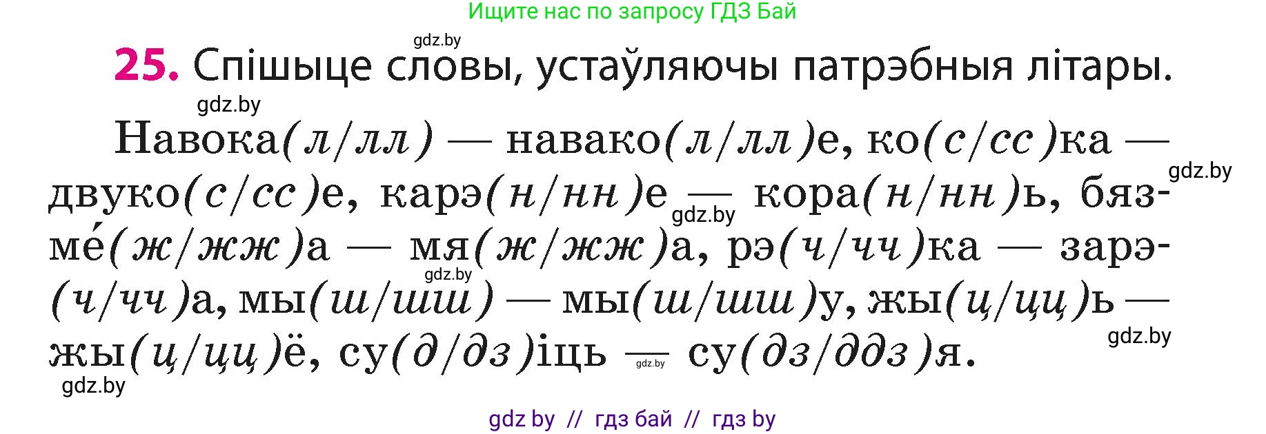 Белорусский язык (Беларуская мова), 3 класс Учебник, автор: Свірыдзенка Вольга Іванаўна, издательство Нацыянальны інстытут адукацыі, Минск, 2023, зелёного цвета, Частка 1, страница 15, номер 25, Условие
