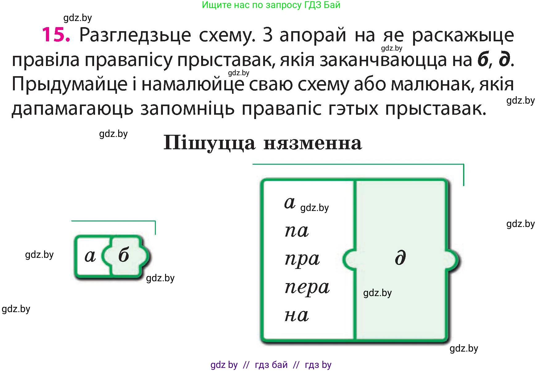 Белорусский язык (Беларуская мова), 3 класс Учебник, автор: Свірыдзенка Вольга Іванаўна, издательство Нацыянальны інстытут адукацыі, Минск, 2023, зелёного цвета, Частка 2, страница 11, номер 15, Условие