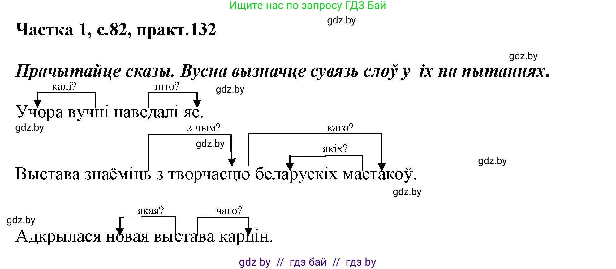 Белорусский язык (Беларуская мова), 3 класс Учебник, автор: Свірыдзенка Вольга Іванаўна, издательство Нацыянальны інстытут адукацыі, Минск, 2023, зелёного цвета, Частка 1, страница 82, номер 132, Решение