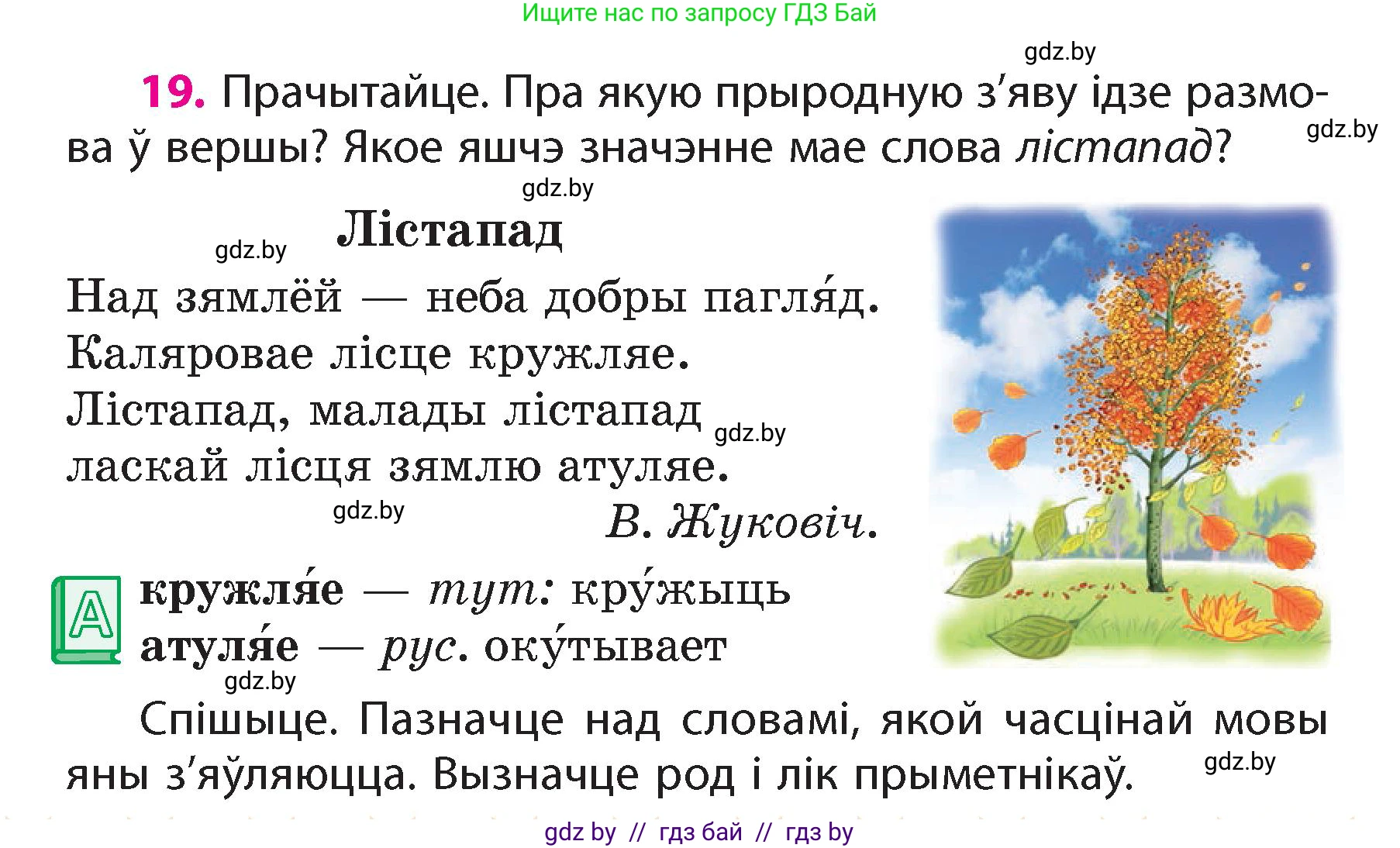 Белорусский язык (Беларуская мова), 4 класс Учебник, автор: Свірыдзенка Вольга Іванаўна, издательство Нацыянальны інстытут адукацыі, Минск, 2024, голубого цвета, Частка 1, страница 19