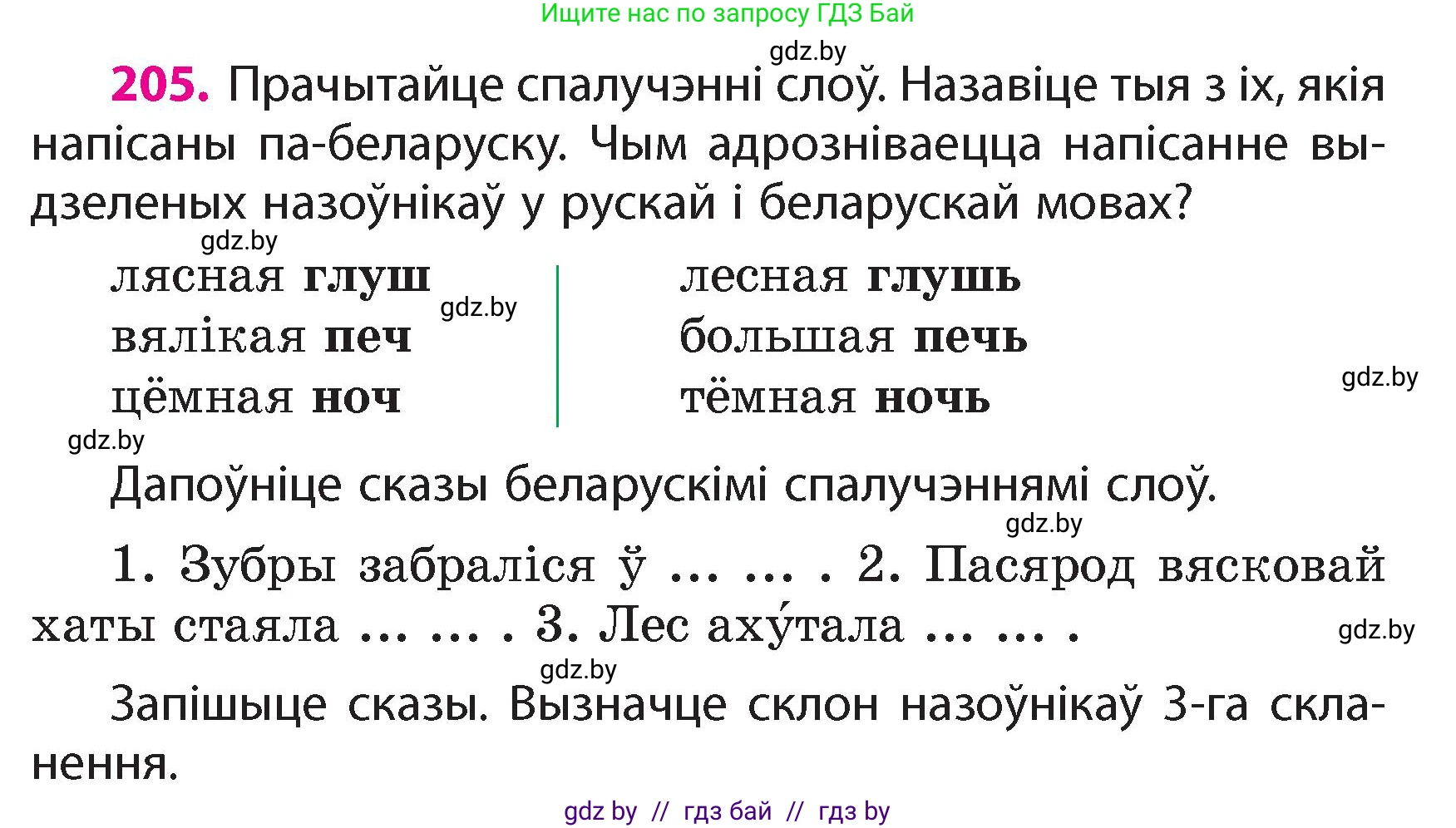 Белорусский язык (Беларуская мова), 4 класс Учебник, автор: Свірыдзенка Вольга Іванаўна, издательство Нацыянальны інстытут адукацыі, Минск, 2024, голубого цвета, Частка 1, страница 123, номер 205, Условие 2024