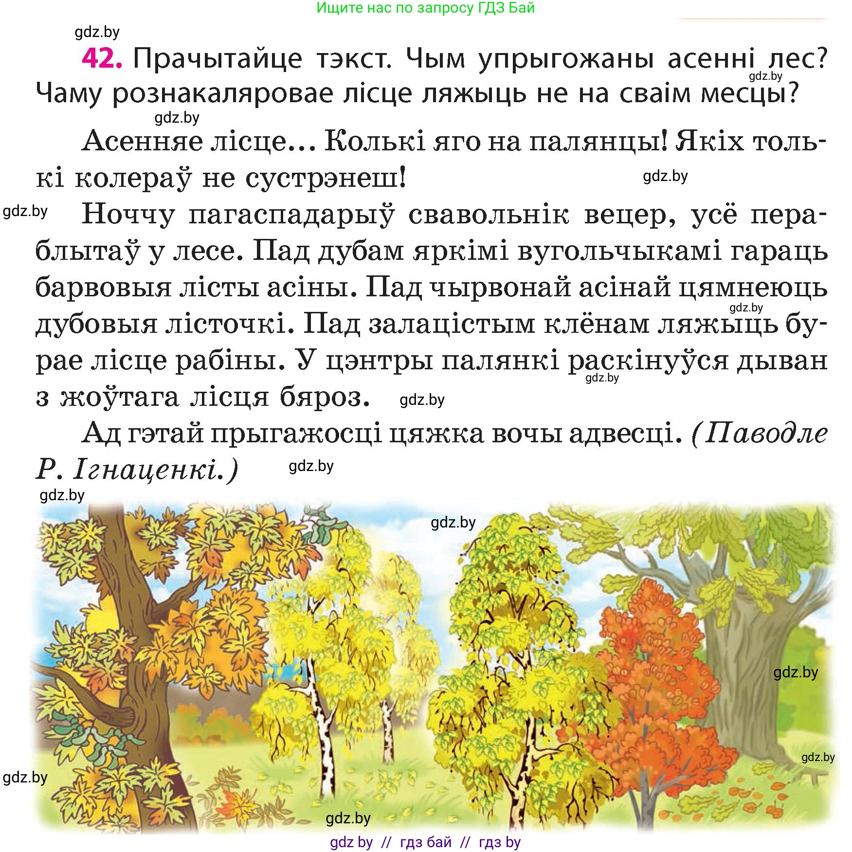 Белорусский язык (Беларуская мова), 4 класс Учебник, автор: Свірыдзенка Вольга Іванаўна, издательство Нацыянальны інстытут адукацыі, Минск, 2024, голубого цвета, Частка 1, страница 42
