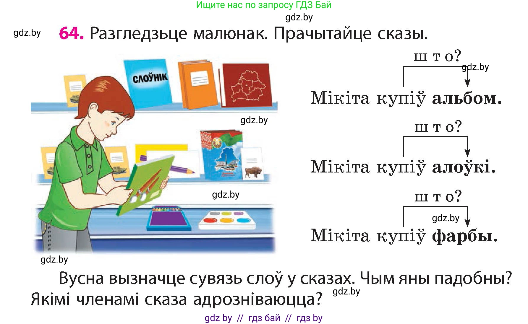Белорусский язык (Беларуская мова), 4 класс Учебник, автор: Свірыдзенка Вольга Іванаўна, издательство Нацыянальны інстытут адукацыі, Минск, 2024, голубого цвета, Частка 1, страница 64