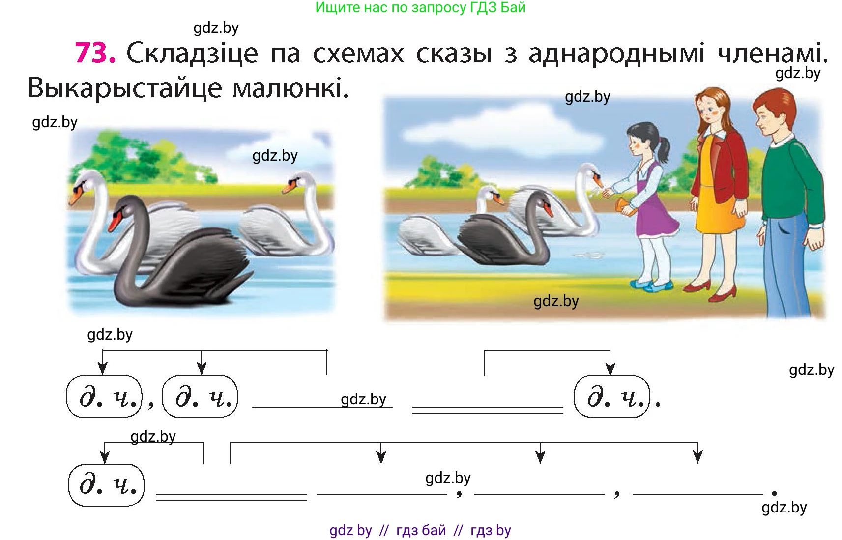 Белорусский язык (Беларуская мова), 4 класс Учебник, автор: Свірыдзенка Вольга Іванаўна, издательство Нацыянальны інстытут адукацыі, Минск, 2024, голубого цвета, Частка 1, страница 73