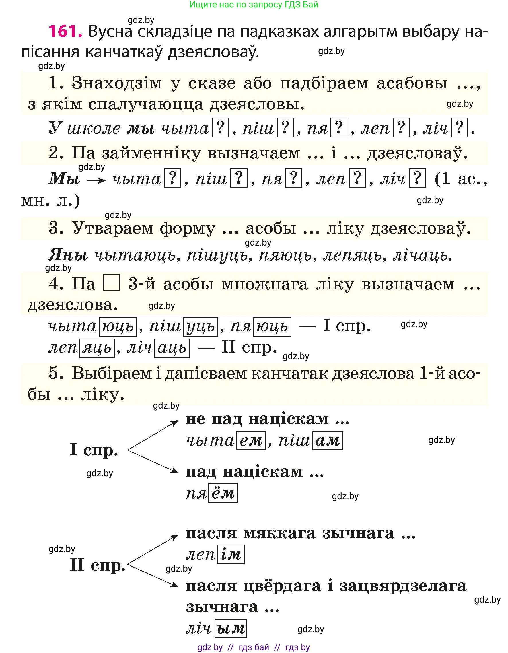 Белорусский язык (Беларуская мова), 4 класс Учебник, автор: Свірыдзенка Вольга Іванаўна, издательство Нацыянальны інстытут адукацыі, Минск, 2024, голубого цвета, Частка 2, страница 96, номер 161, Условие 2024