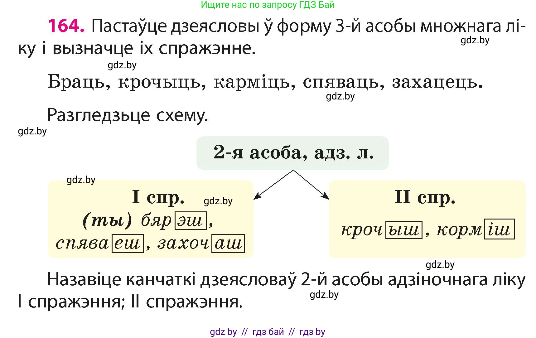 Белорусский язык (Беларуская мова), 4 класс Учебник, автор: Свірыдзенка Вольга Іванаўна, издательство Нацыянальны інстытут адукацыі, Минск, 2024, голубого цвета, Частка 2, страница 98, номер 164, Условие 2024