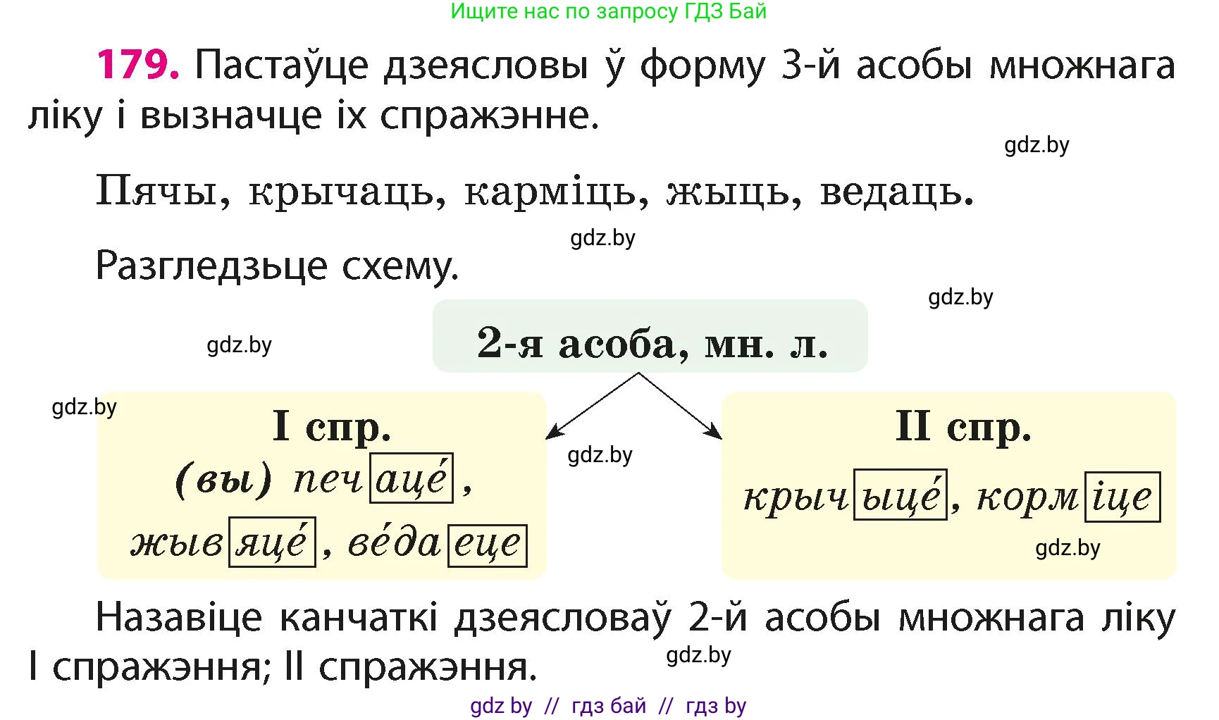 Белорусский язык (Беларуская мова), 4 класс Учебник, автор: Свірыдзенка Вольга Іванаўна, издательство Нацыянальны інстытут адукацыі, Минск, 2024, голубого цвета, Частка 2, страница 104, номер 179, Условие 2024
