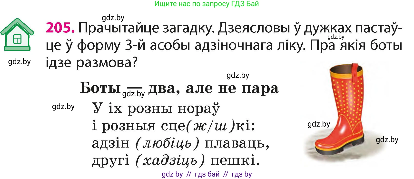 Белорусский язык (Беларуская мова), 4 класс Учебник, автор: Свірыдзенка Вольга Іванаўна, издательство Нацыянальны інстытут адукацыі, Минск, 2024, голубого цвета, Частка 2, страница 115, номер 205, Условие 2024