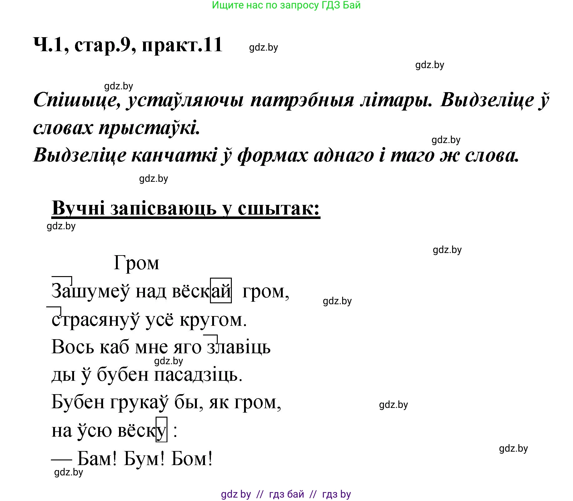 Белорусский язык (Беларуская мова), 4 класс Учебник, автор: Свірыдзенка Вольга Іванаўна, издательство Нацыянальны інстытут адукацыі, Минск, 2024, голубого цвета, Частка 1, страница 9, номер 11, Решение 2024