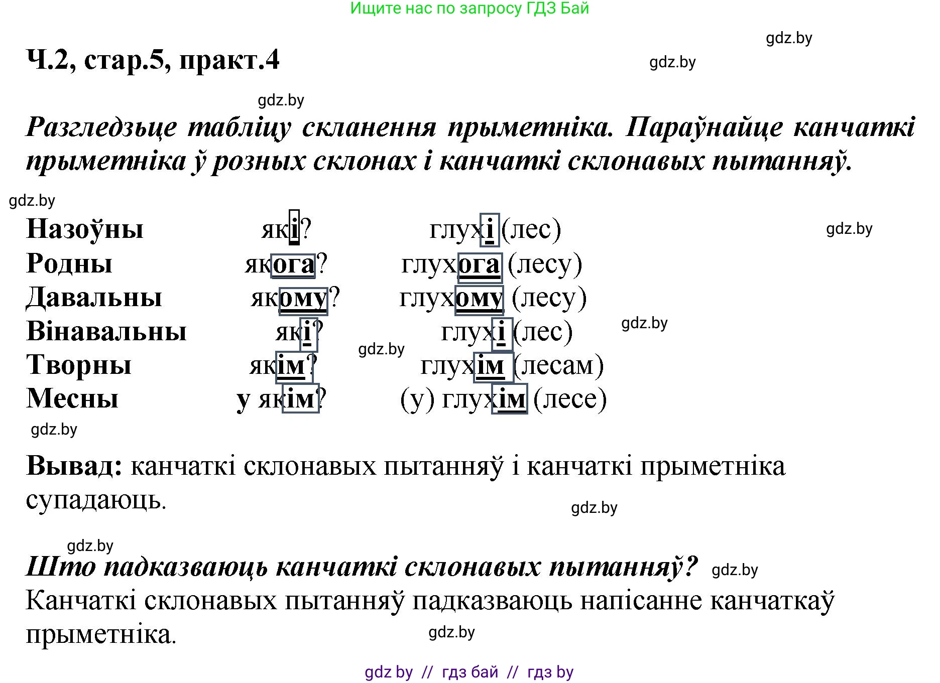 Белорусский язык (Беларуская мова), 4 класс Учебник, автор: Свірыдзенка Вольга Іванаўна, издательство Нацыянальны інстытут адукацыі, Минск, 2024, голубого цвета, Частка 2, страница 5, номер 4, Решение 2024