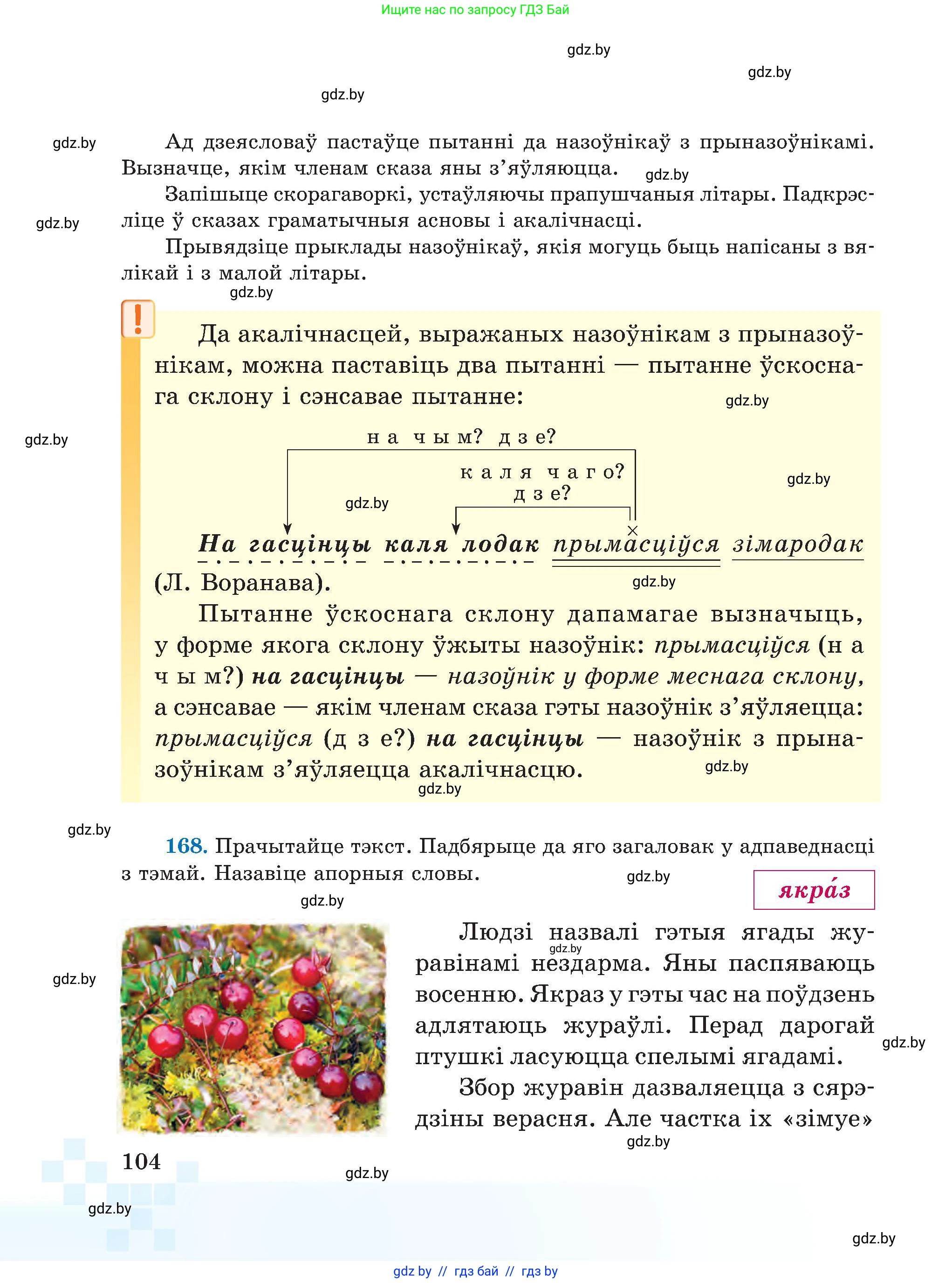 Белорусский язык (Беларуская мова), 5 класс Учебник, авторы: Валочка Ганна Міхайлаўна, Зелянко Вольга Уладзіміраўна, Мартынкевіч Святлана Васільеўна, Якуба Святлана Міхайлаўна, издательство Акадэмія адукацыі, Минск, 2024, голубого цвета, Частка 1, страница 104