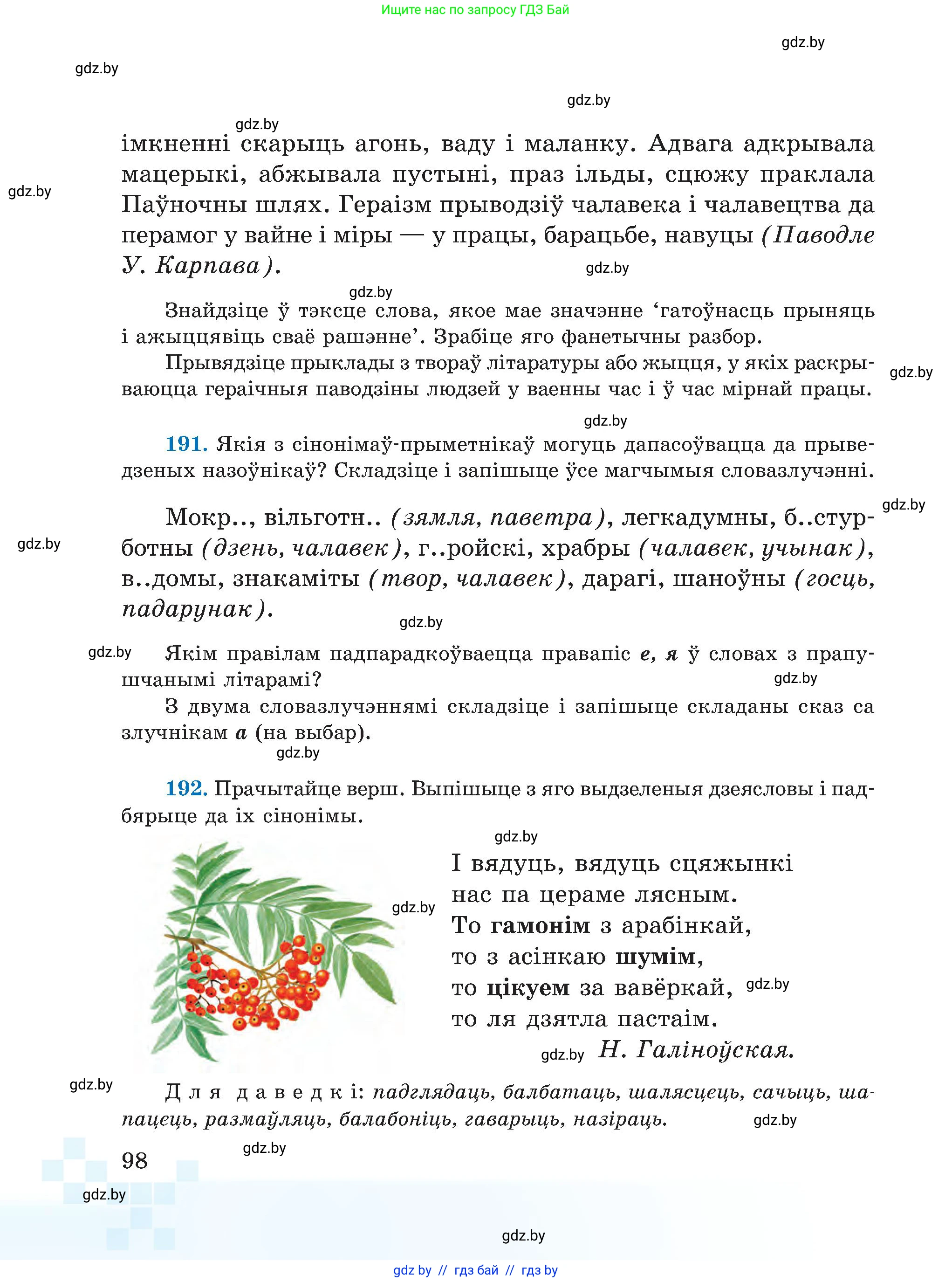Белорусский язык (Беларуская мова), 5 класс Учебник, авторы: Валочка Ганна Міхайлаўна, Зелянко Вольга Уладзіміраўна, Мартынкевіч Святлана Васільеўна, Якуба Святлана Міхайлаўна, издательство Акадэмія адукацыі, Минск, 2024, голубого цвета, Частка 2, страница 49, номер 98, Условие