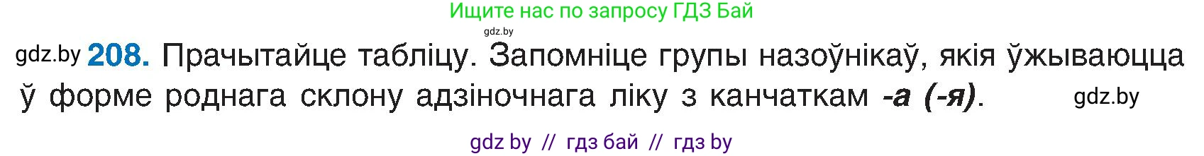 Белорусский язык (Беларуская мова), 6 класс Учебник, авторы: Валочка Ганна Міхайлаўна, Зелянко Вольга Уладзіміраўна, Мартынкевіч Святлана Васільеўна, Якуба Святлана Міхайлаўна, Бажкова Т І, издательство Акадэмія адукацыі, Минск, 2025, страница 106, номер 208, Условие 2025
