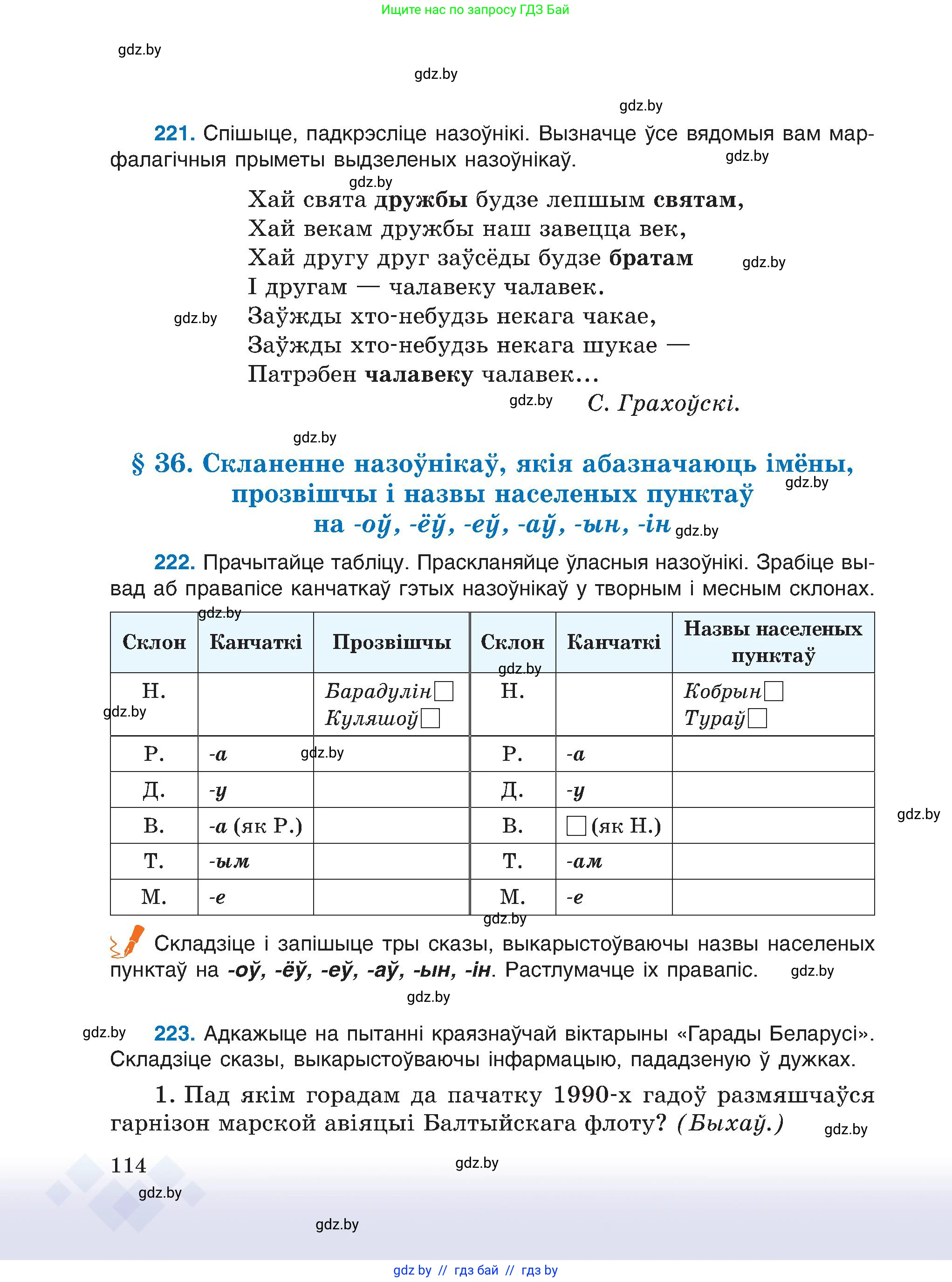 Белорусский язык (Беларуская мова), 6 класс Учебник, авторы: Валочка Ганна Міхайлаўна, Зелянко Вольга Уладзіміраўна, Мартынкевіч Святлана Васільеўна, Якуба Святлана Міхайлаўна, Бажкова Т І, издательство Акадэмія адукацыі, Минск, 2025, страница 114