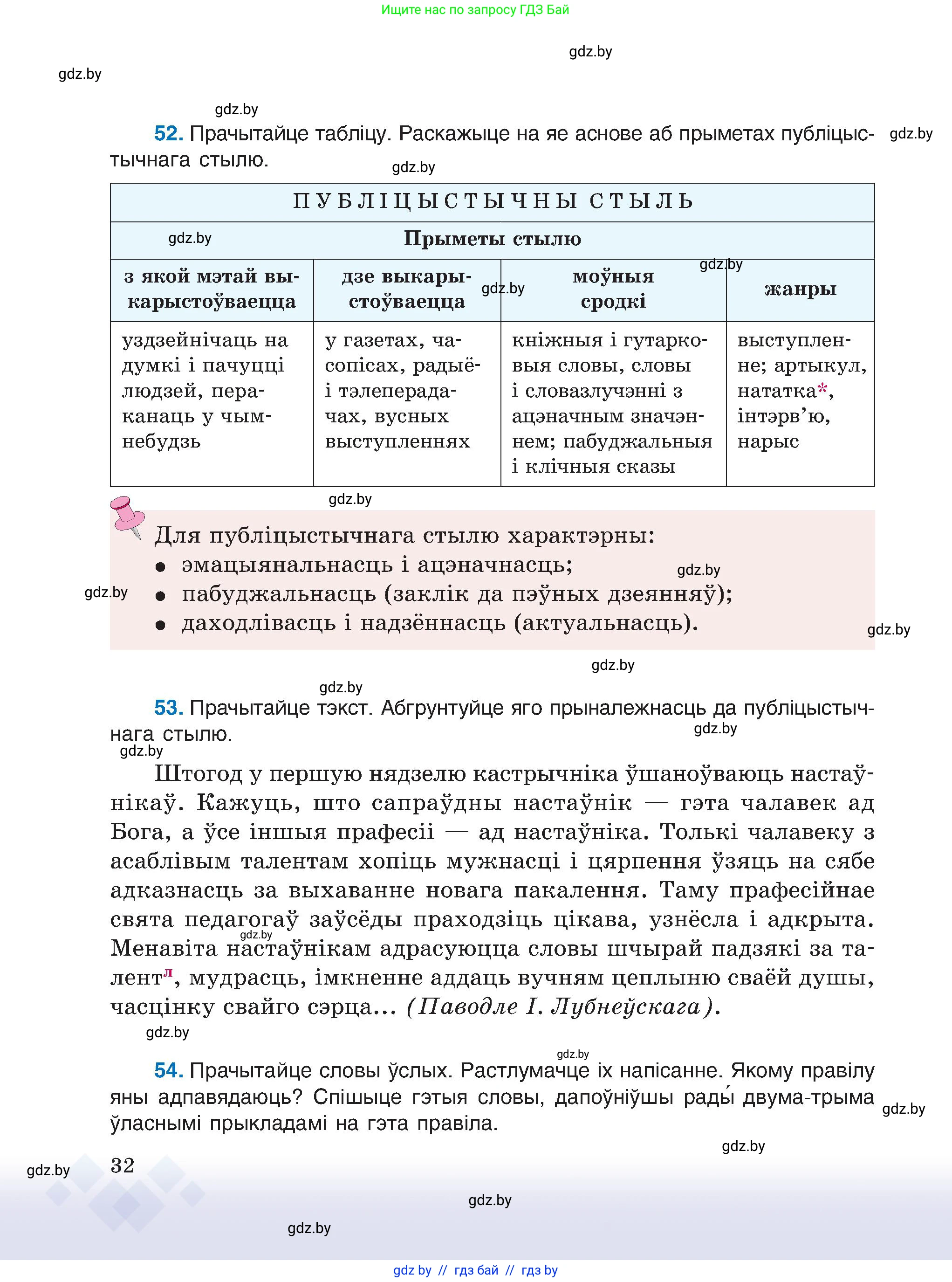 Белорусский язык (Беларуская мова), 6 класс Учебник, авторы: Валочка Ганна Міхайлаўна, Зелянко Вольга Уладзіміраўна, Мартынкевіч Святлана Васільеўна, Якуба Святлана Міхайлаўна, Бажкова Т І, издательство Акадэмія адукацыі, Минск, 2025, страница 32