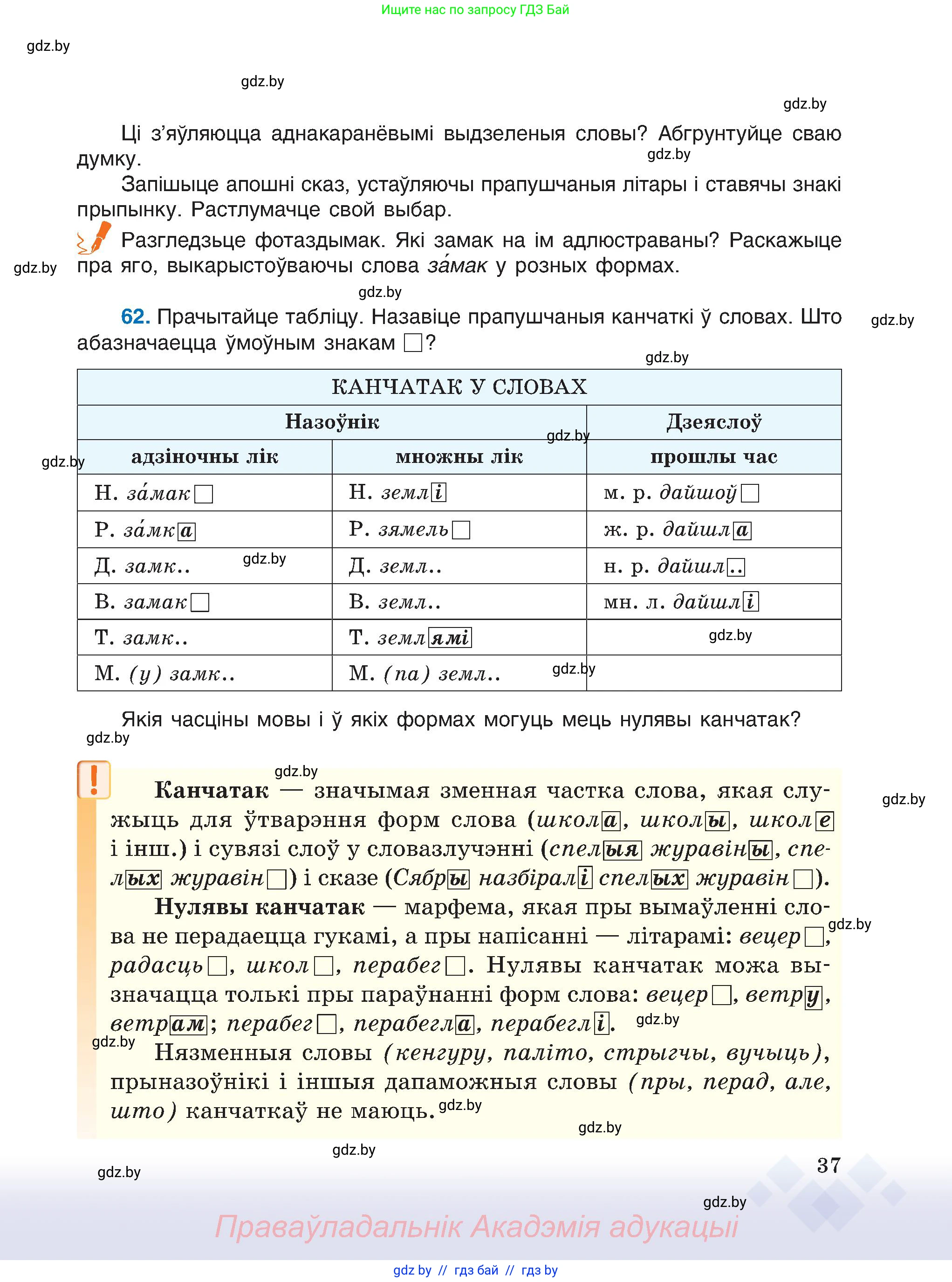 Белорусский язык (Беларуская мова), 6 класс Учебник, авторы: Валочка Ганна Міхайлаўна, Зелянко Вольга Уладзіміраўна, Мартынкевіч Святлана Васільеўна, Якуба Святлана Міхайлаўна, Бажкова Т І, издательство Акадэмія адукацыі, Минск, 2025, страница 37