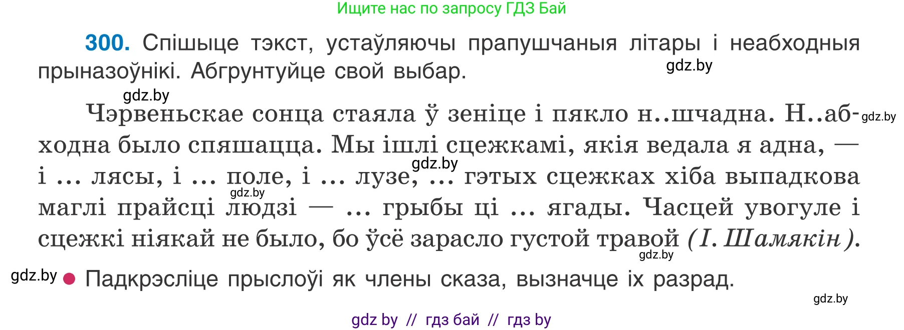 Белорусский язык (Беларуская мова), 7 класс Учебник, авторы: Валочка Ганна Міхайлаўна, Зелянко Вольга Уладзіміраўна, Язерская Святлана Анатольеўна, издательство Нацыянальны інстытут адукацыі, Минск, 2020, страница 176, номер 300, Условие