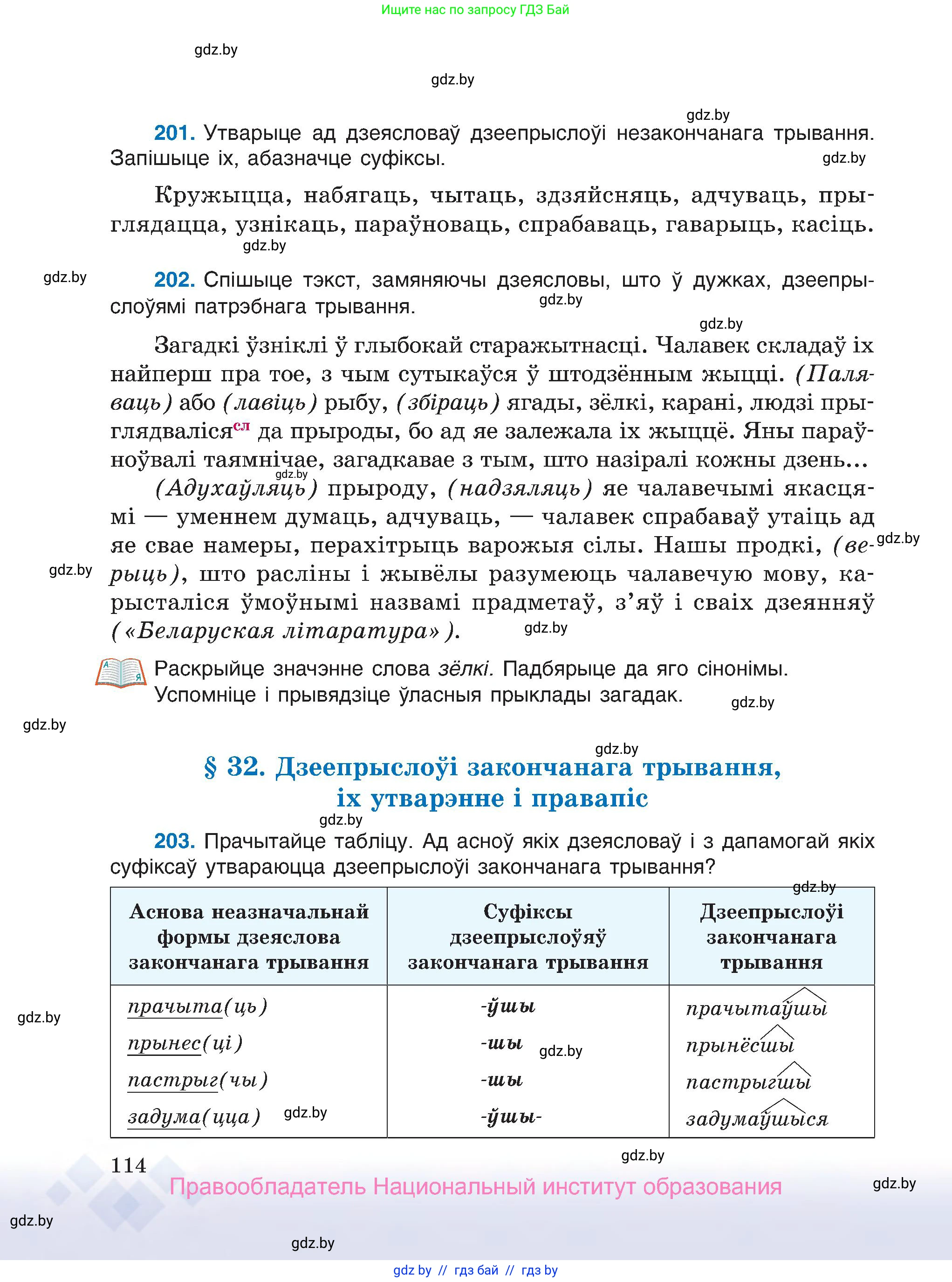 Белорусский язык (Беларуская мова), 7 класс Учебник, авторы: Валочка Ганна Міхайлаўна, Зелянко Вольга Уладзіміраўна, Язерская Святлана Анатольеўна, издательство Нацыянальны інстытут адукацыі, Минск, 2020, страница 114