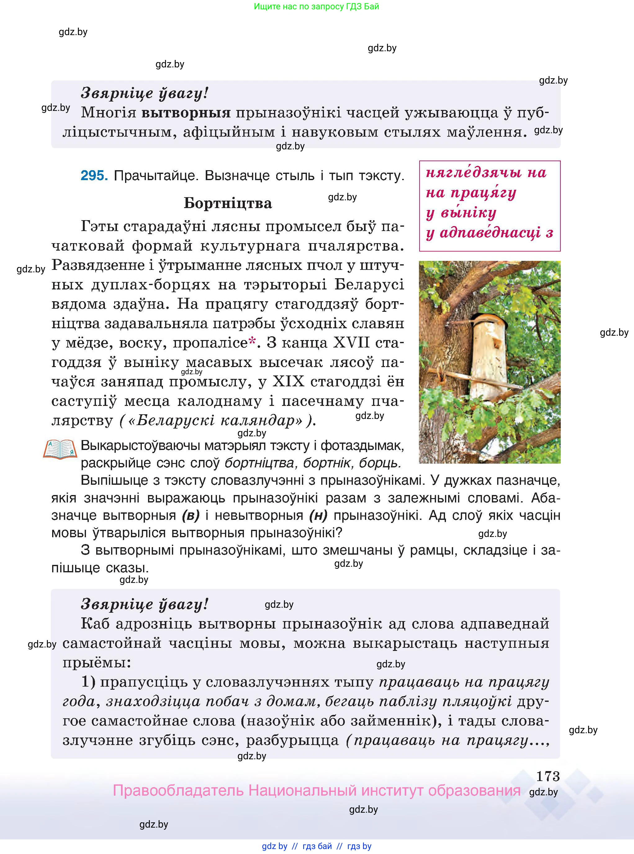 Белорусский язык (Беларуская мова), 7 класс Учебник, авторы: Валочка Ганна Міхайлаўна, Зелянко Вольга Уладзіміраўна, Язерская Святлана Анатольеўна, издательство Нацыянальны інстытут адукацыі, Минск, 2020, страница 173
