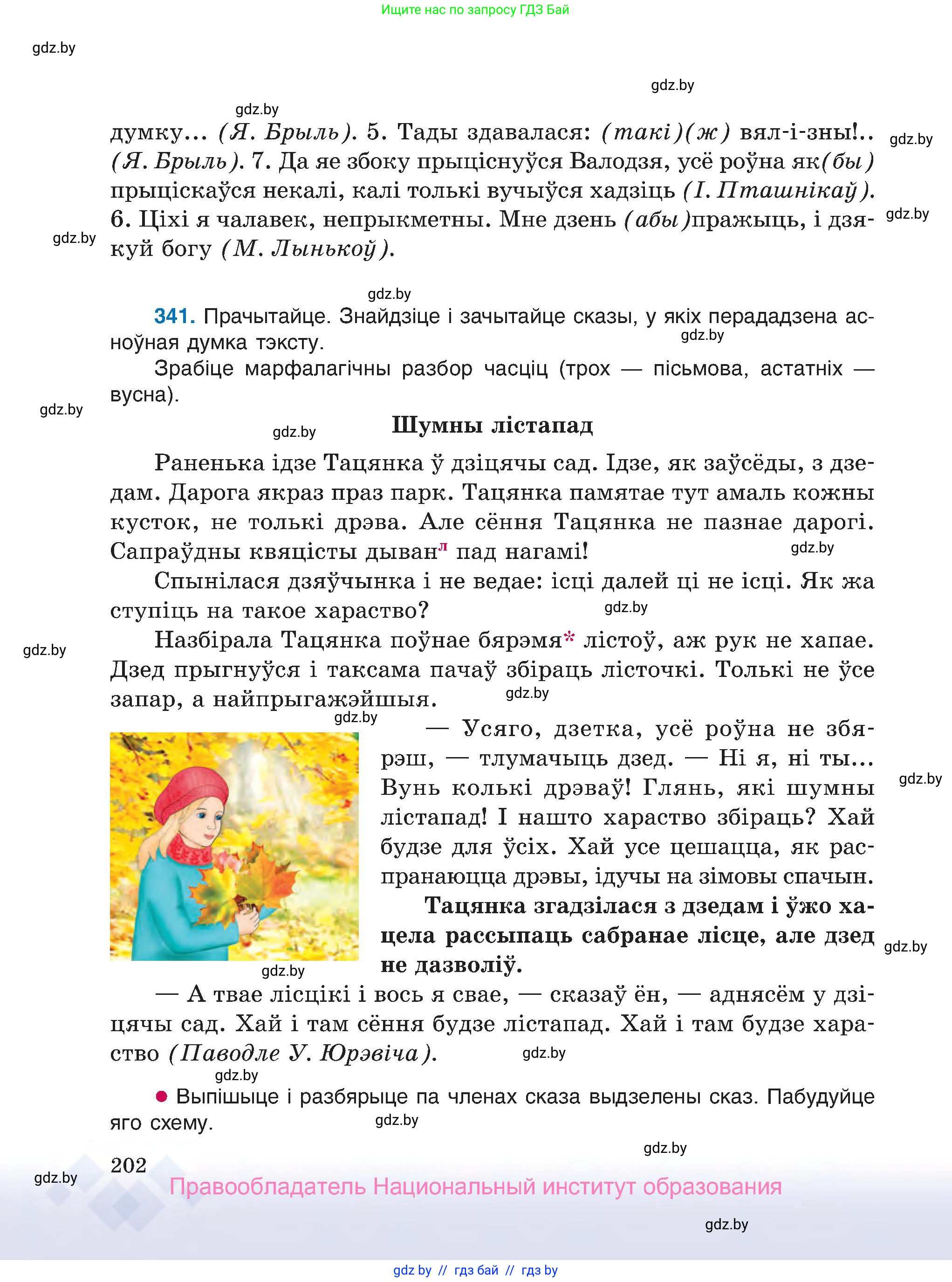 Белорусский язык (Беларуская мова), 7 класс Учебник, авторы: Валочка Ганна Міхайлаўна, Зелянко Вольга Уладзіміраўна, Язерская Святлана Анатольеўна, издательство Нацыянальны інстытут адукацыі, Минск, 2020, страница 202