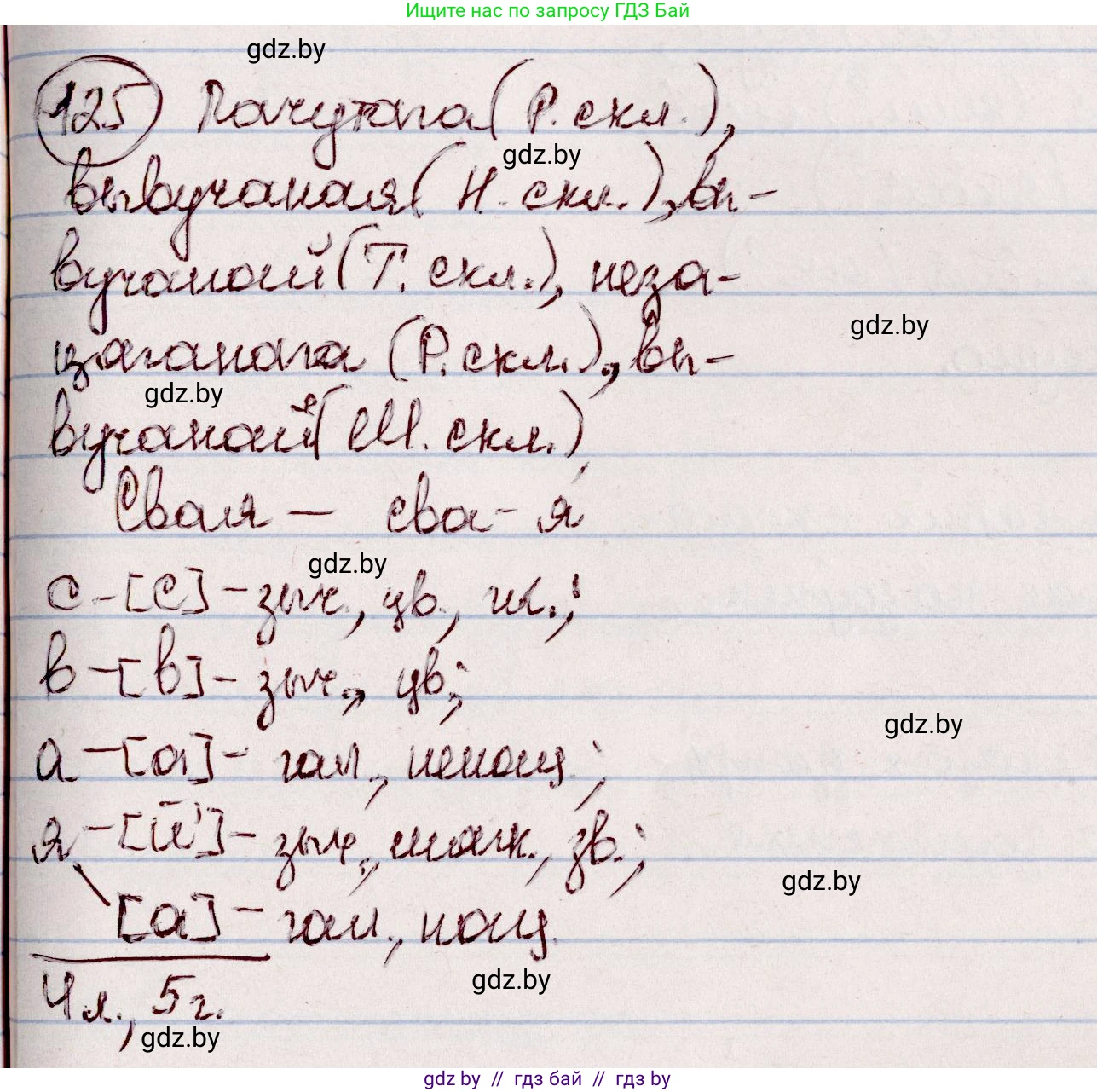 Белорусский язык (Беларуская мова), 7 класс Учебник, авторы: Валочка Ганна Міхайлаўна, Зелянко Вольга Уладзіміраўна, Язерская Святлана Анатольеўна, издательство Нацыянальны інстытут адукацыі, Минск, 2020, страница 76, номер 125, Решение