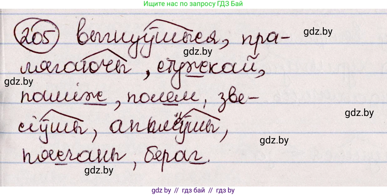 Белорусский язык (Беларуская мова), 7 класс Учебник, авторы: Валочка Ганна Міхайлаўна, Зелянко Вольга Уладзіміраўна, Язерская Святлана Анатольеўна, издательство Нацыянальны інстытут адукацыі, Минск, 2020, страница 115, номер 205, Решение