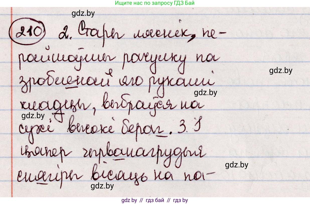 Белорусский язык (Беларуская мова), 7 класс Учебник, авторы: Валочка Ганна Міхайлаўна, Зелянко Вольга Уладзіміраўна, Язерская Святлана Анатольеўна, издательство Нацыянальны інстытут адукацыі, Минск, 2020, страница 117, номер 210, Решение