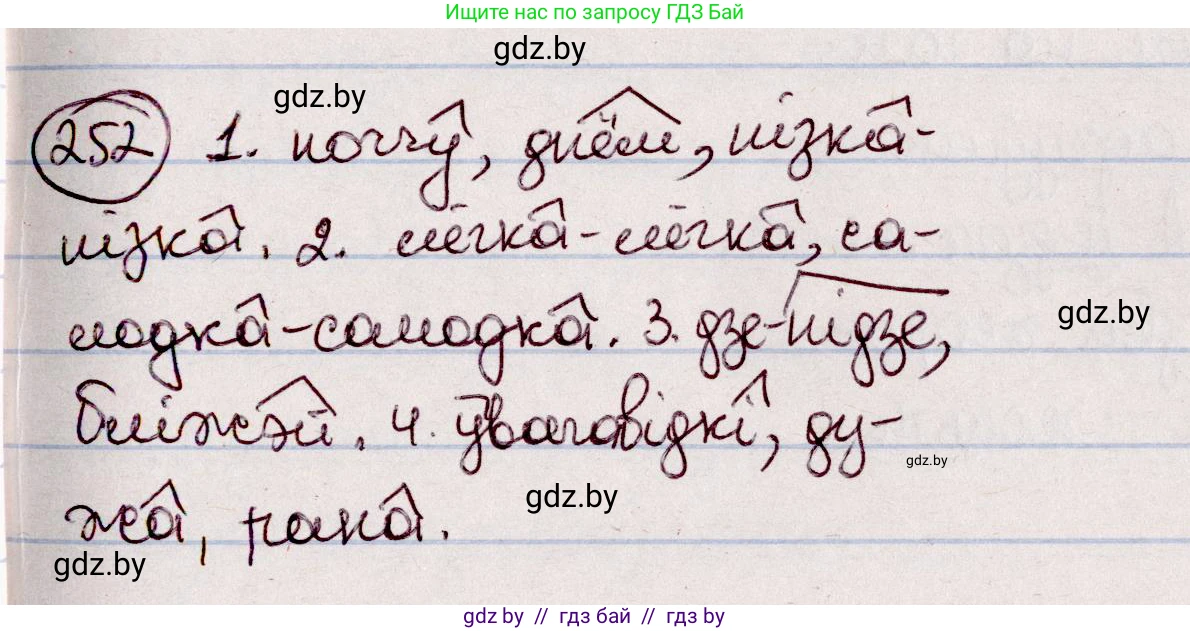 Белорусский язык (Беларуская мова), 7 класс Учебник, авторы: Валочка Ганна Міхайлаўна, Зелянко Вольга Уладзіміраўна, Язерская Святлана Анатольеўна, издательство Нацыянальны інстытут адукацыі, Минск, 2020, страница 143, номер 252, Решение