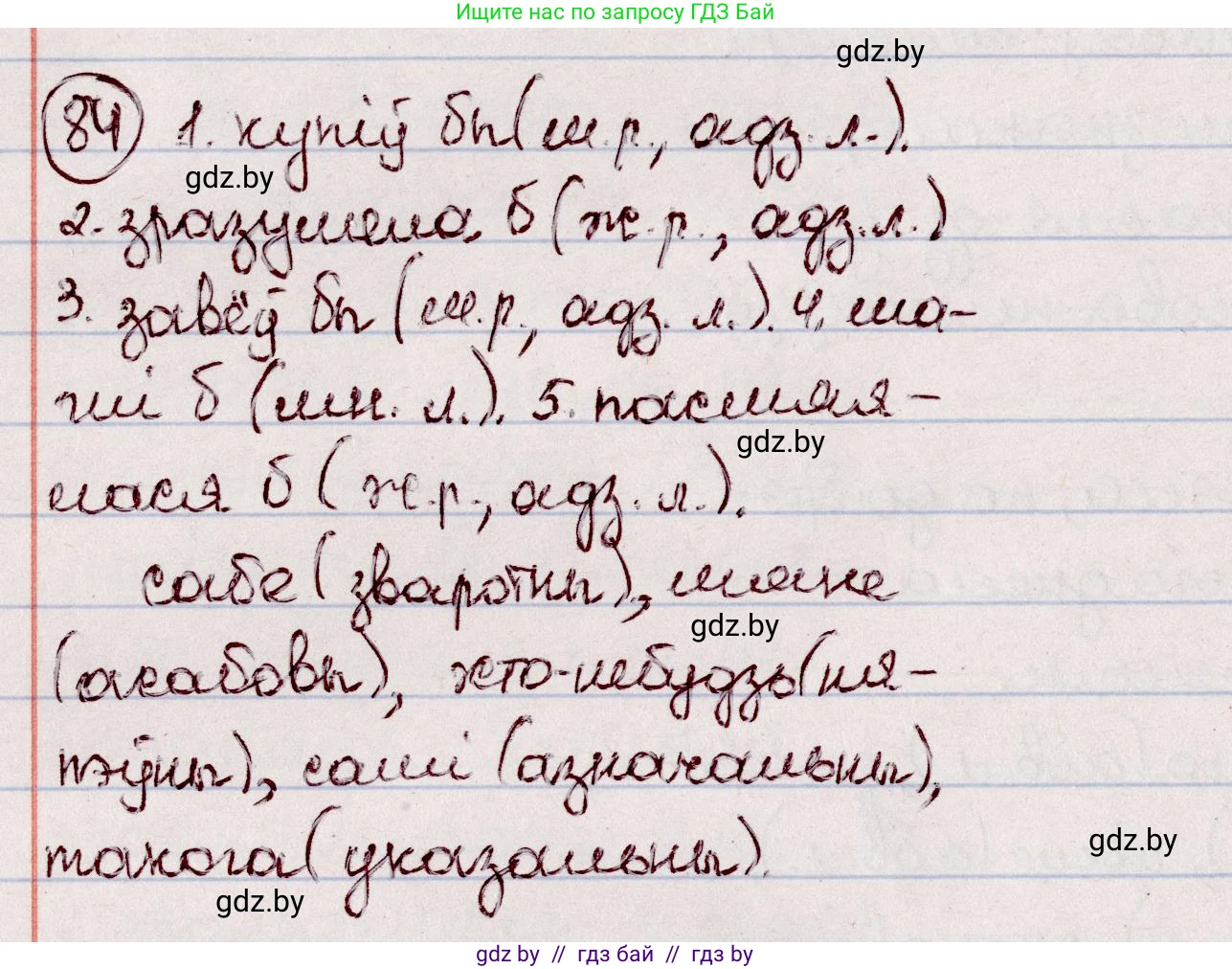 Белорусский язык (Беларуская мова), 7 класс Учебник, авторы: Валочка Ганна Міхайлаўна, Зелянко Вольга Уладзіміраўна, Язерская Святлана Анатольеўна, издательство Нацыянальны інстытут адукацыі, Минск, 2020, страница 53, номер 84, Решение