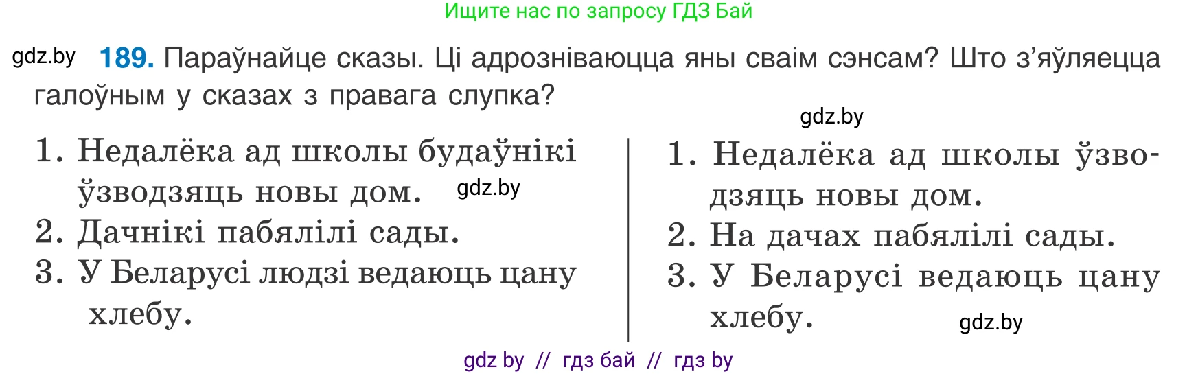 Белорусский язык (Беларуская мова), 8 класс Учебник, авторы: Бадзевіч Зінаіда Іванаўна, Саматыя Ірына Мікалаеўна, издательство Нацыянальны інстытут адукацыі, Минск, 2020, страница 122, номер 189, Условие