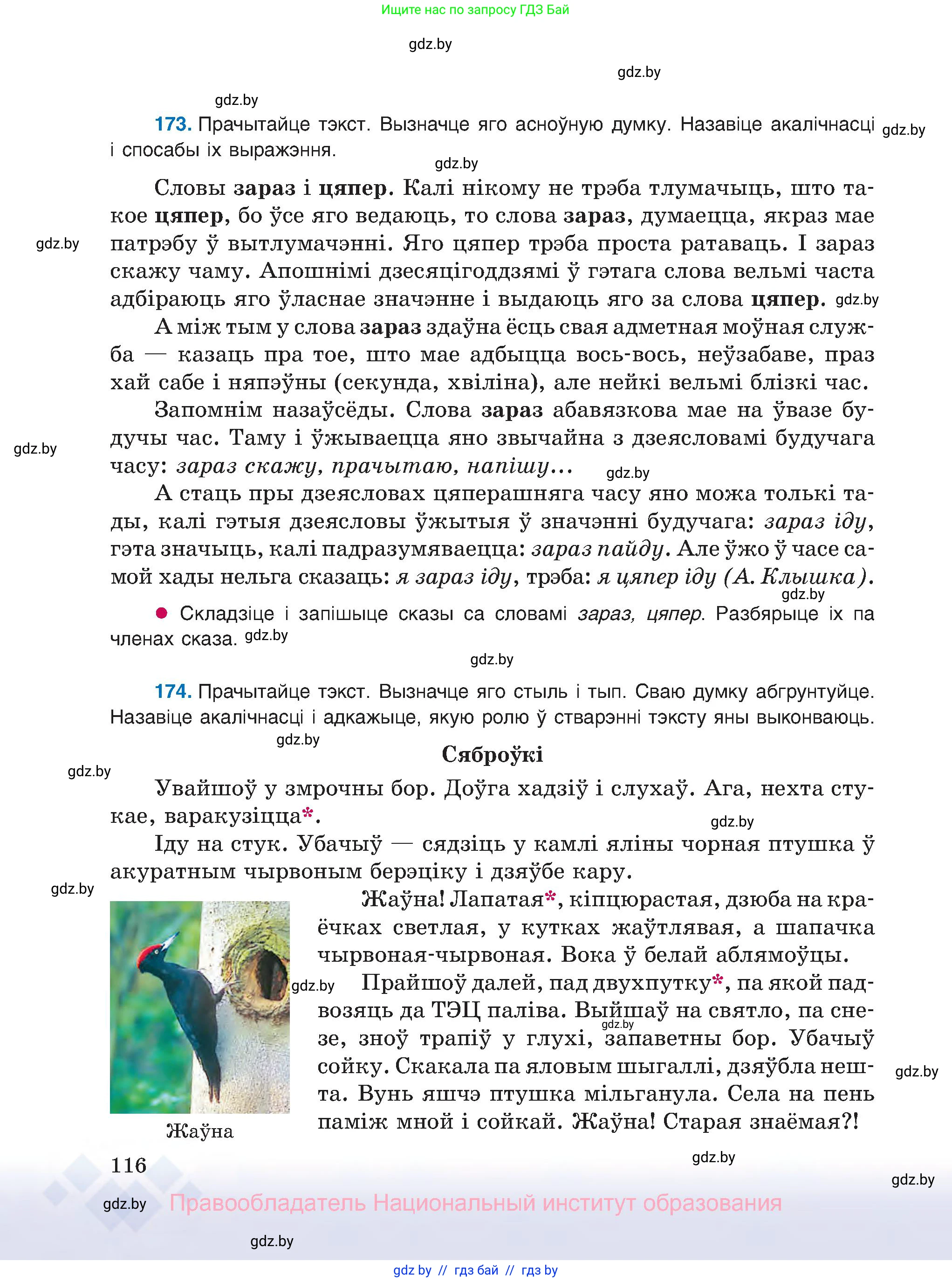 Белорусский язык (Беларуская мова), 8 класс Учебник, авторы: Бадзевіч Зінаіда Іванаўна, Саматыя Ірына Мікалаеўна, издательство Нацыянальны інстытут адукацыі, Минск, 2020, страница 116