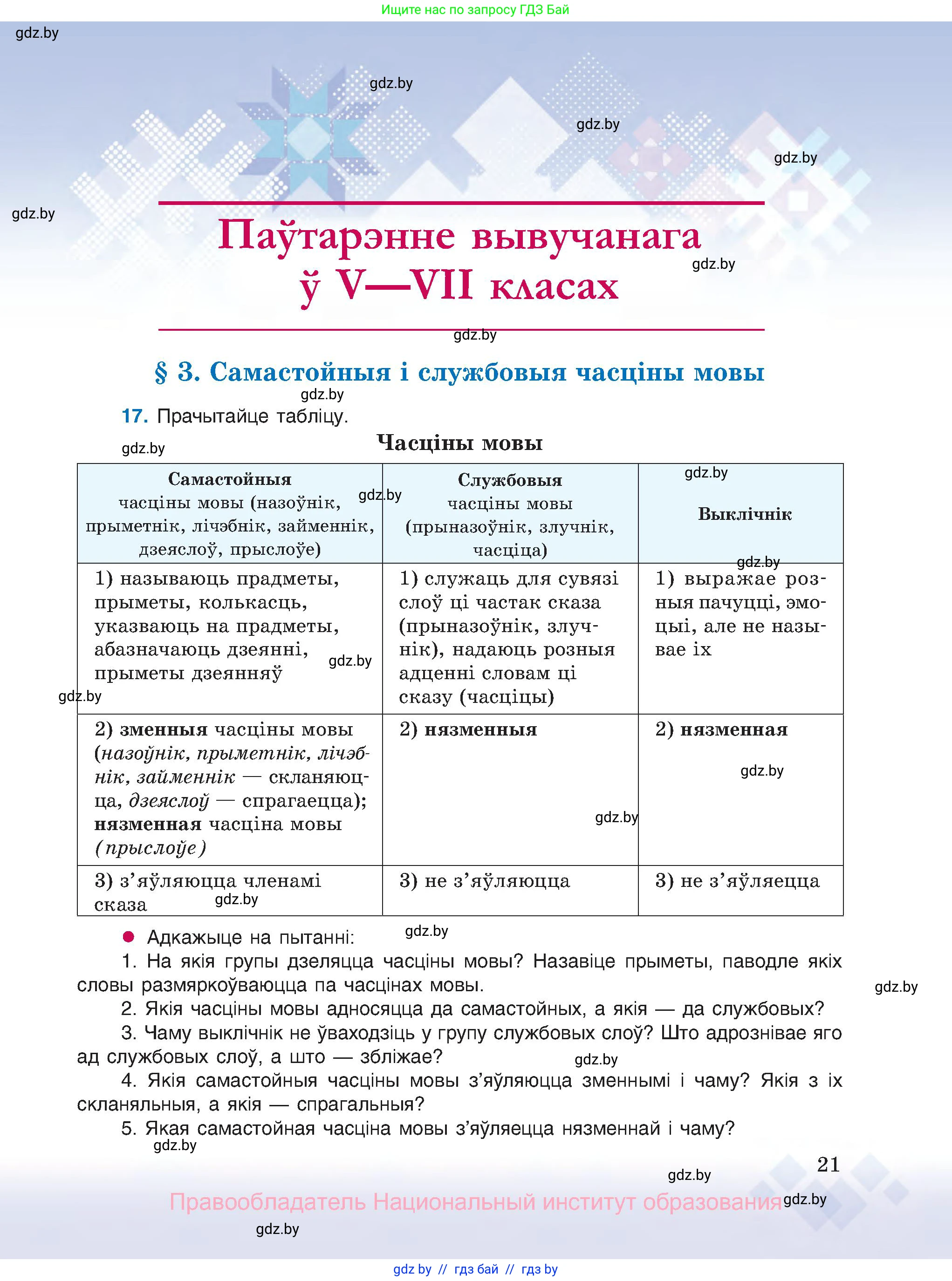 Белорусский язык (Беларуская мова), 8 класс Учебник, авторы: Бадзевіч Зінаіда Іванаўна, Саматыя Ірына Мікалаеўна, издательство Нацыянальны інстытут адукацыі, Минск, 2020, страница 21