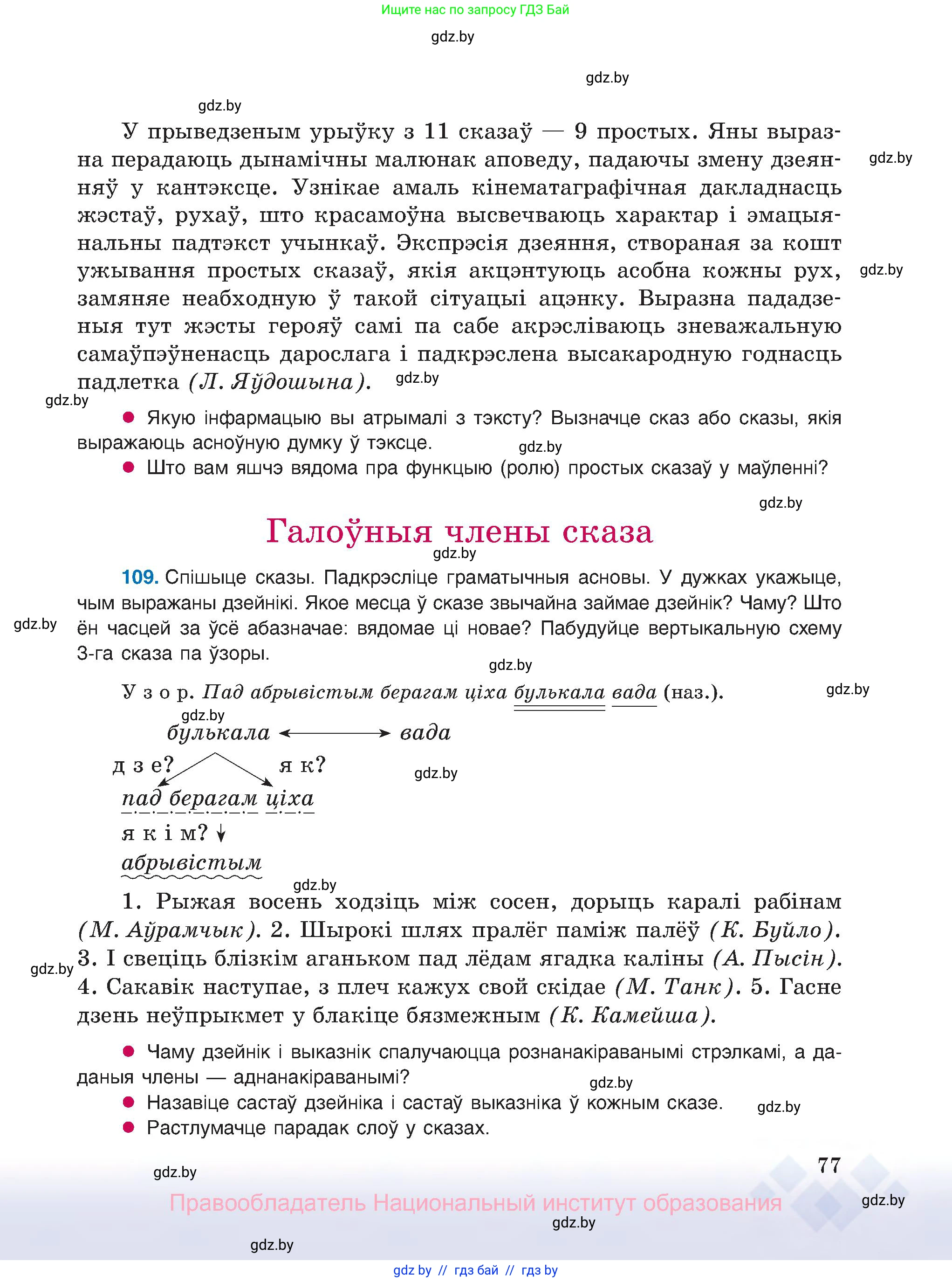 Белорусский язык (Беларуская мова), 8 класс Учебник, авторы: Бадзевіч Зінаіда Іванаўна, Саматыя Ірына Мікалаеўна, издательство Нацыянальны інстытут адукацыі, Минск, 2020, страница 77