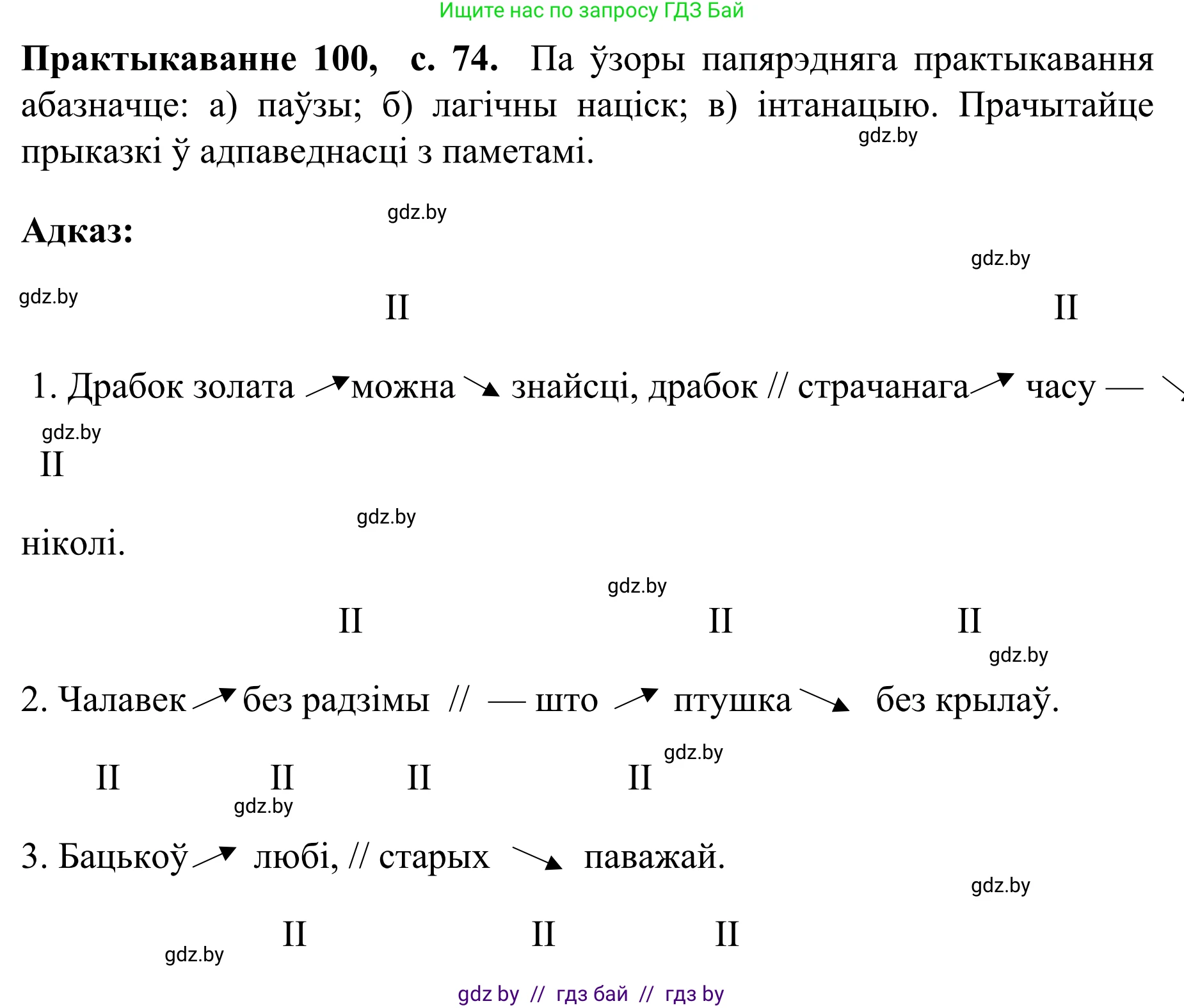 Белорусский язык (Беларуская мова), 8 класс Учебник, авторы: Бадзевіч Зінаіда Іванаўна, Саматыя Ірына Мікалаеўна, издательство Нацыянальны інстытут адукацыі, Минск, 2020, страница 74, номер 100, Решение