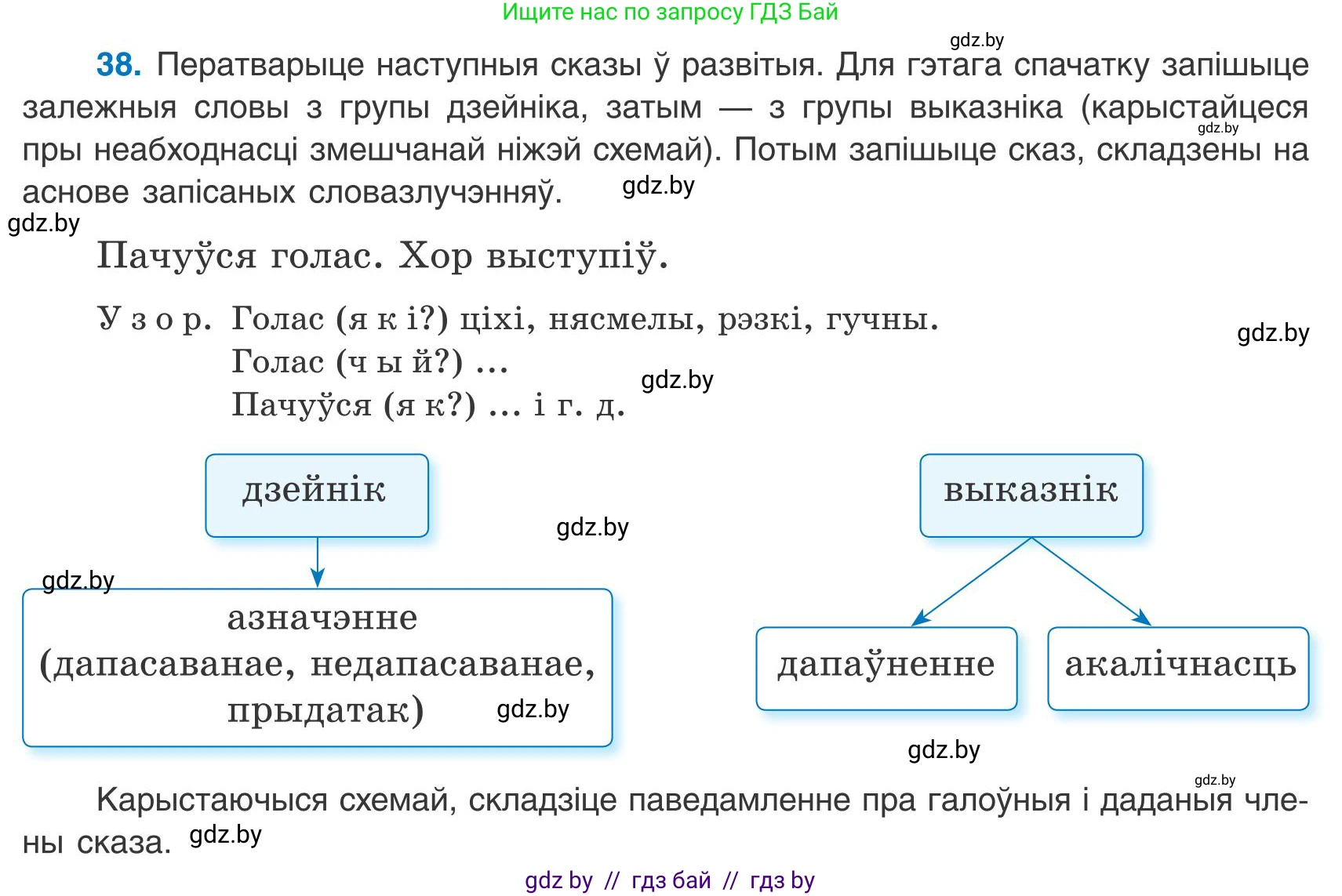 Белорусский язык (Беларуская мова), 9 класс Учебник, авторы: Валочка Ганна Міхайлаўна, Васюковіч Людміла Сяргееўна, Зелянко Вольга Уладзіміраўна, Якуба Святлана Міхайлаўна, Байкова С І, издательство Акадэмія адукацыі, Минск, 2025, сиреневого цвета, страница 30, номер 38, Условие 2025