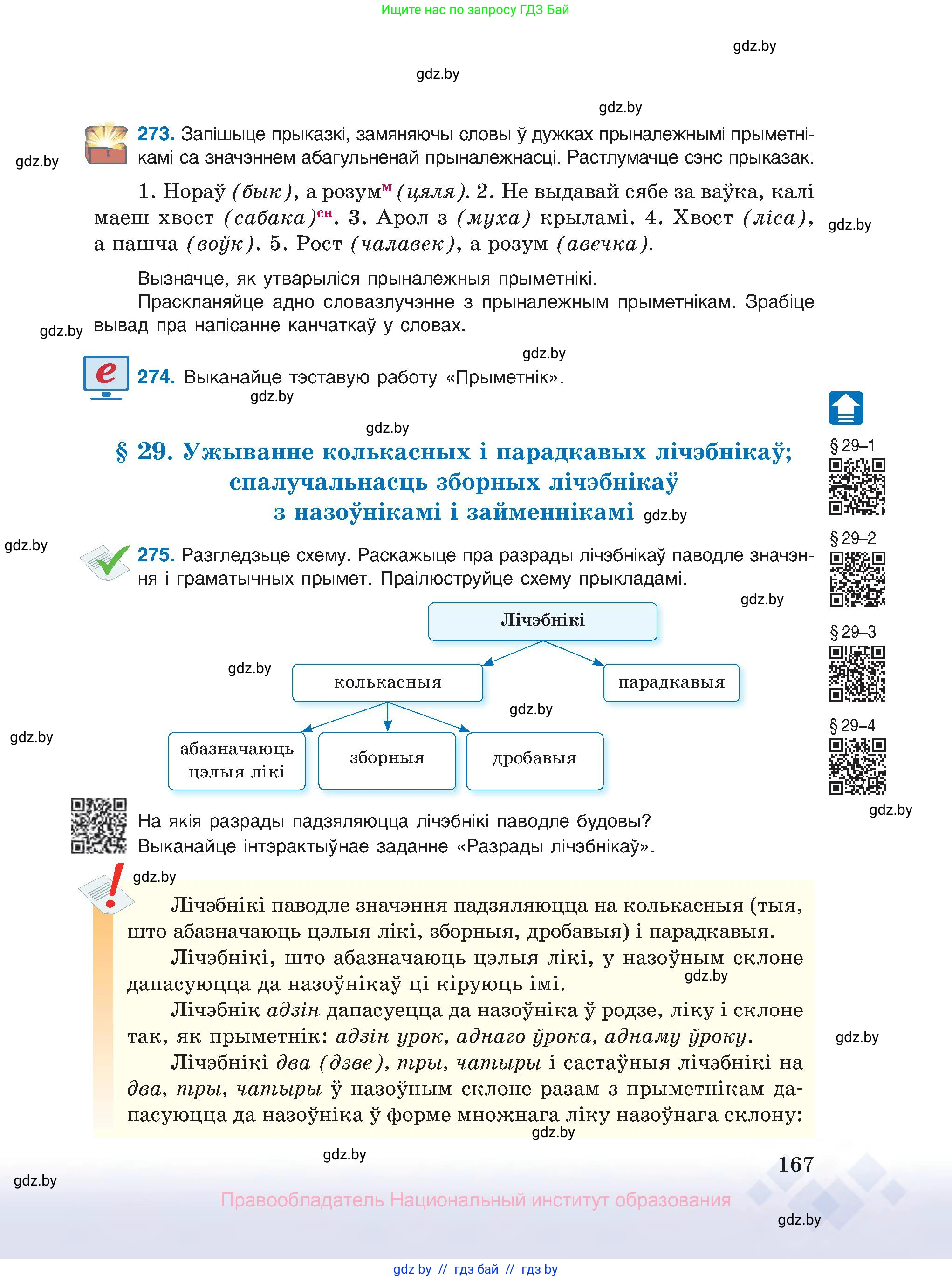 Белорусский язык (Беларуская мова), 10 класс Учебник, авторы: Валочка Ганна Міхайлаўна, Васюковіч Людміла Сяргееўна, Зелянко Вольга Уладзіміраўна, Міхнёнак С С, Якуба Святлана Міхайлаўна, издательство Нацыянальны інстытут адукацыі, Минск, 2020, страница 167