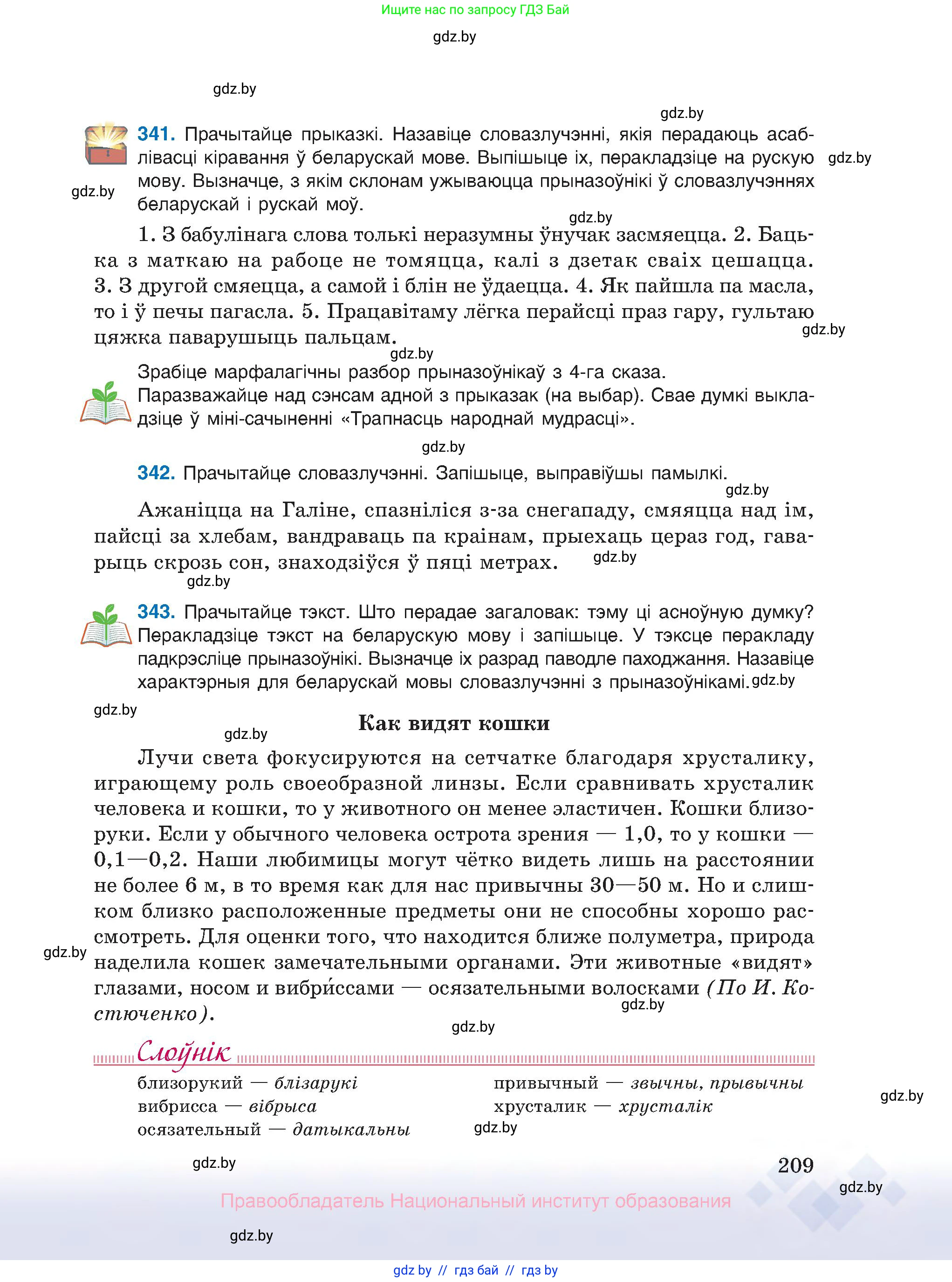 Белорусский язык (Беларуская мова), 10 класс Учебник, авторы: Валочка Ганна Міхайлаўна, Васюковіч Людміла Сяргееўна, Зелянко Вольга Уладзіміраўна, Міхнёнак С С, Якуба Святлана Міхайлаўна, издательство Нацыянальны інстытут адукацыі, Минск, 2020, страница 209