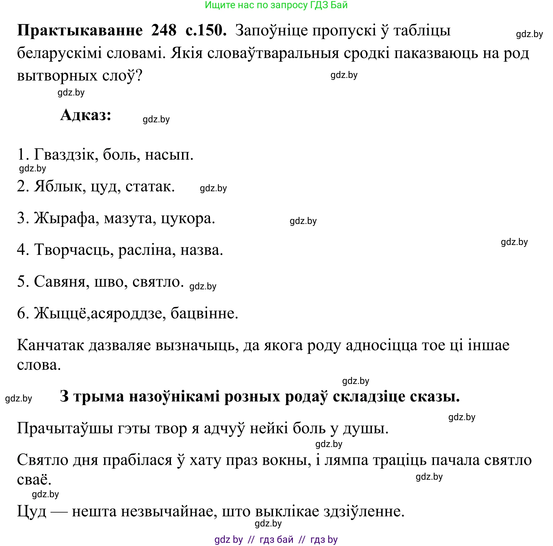 Белорусский язык (Беларуская мова), 10 класс Учебник, авторы: Валочка Ганна Міхайлаўна, Васюковіч Людміла Сяргееўна, Зелянко Вольга Уладзіміраўна, Міхнёнак С С, Якуба Святлана Міхайлаўна, издательство Нацыянальны інстытут адукацыі, Минск, 2020, страница 150, номер 248, Решение 1