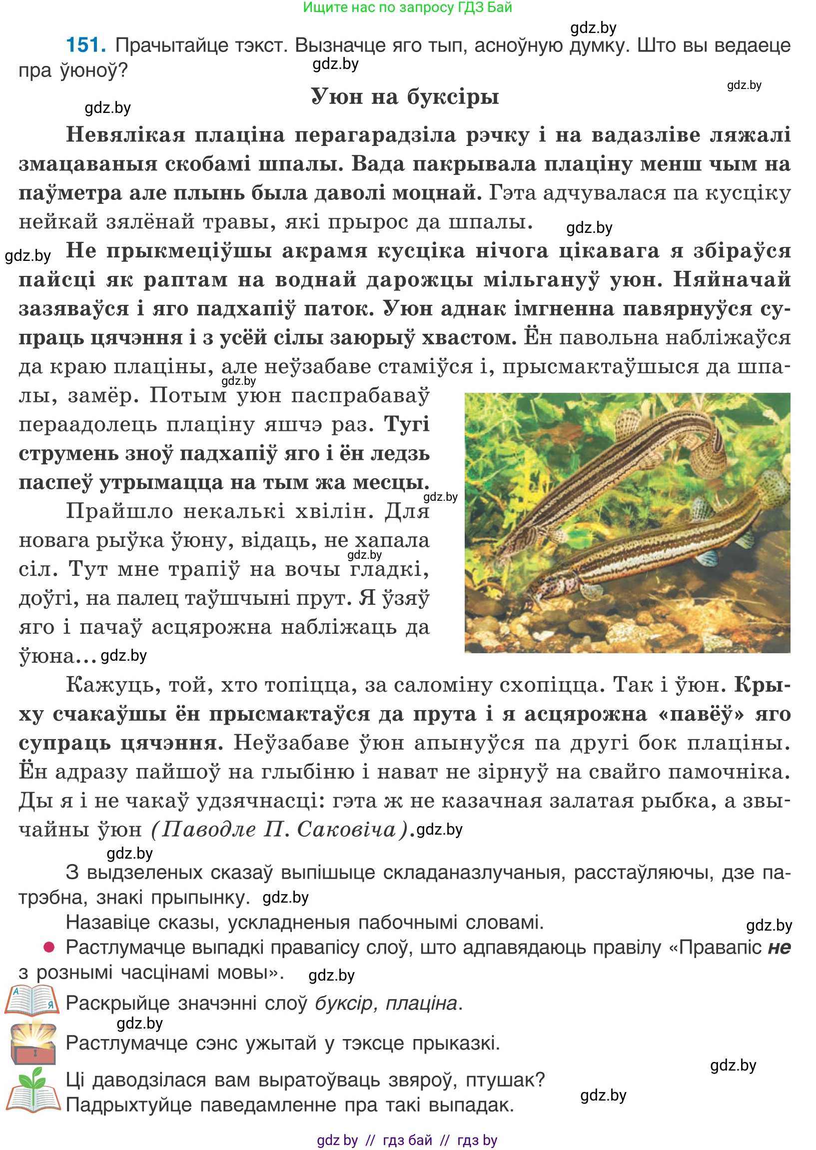 Белорусский язык (Беларуская мова), 11 класс Учебник, авторы: Валочка Ганна Міхайлаўна, Васюковіч Людміла Сяргееўна, Зелянко Вольга Уладзіміраўна, Міхнёнак С С, Якуба Святлана Міхайлаўна, издательство Нацыянальны інстытут адукацыі, Минск, 2021, страница 105, номер 151, Условие